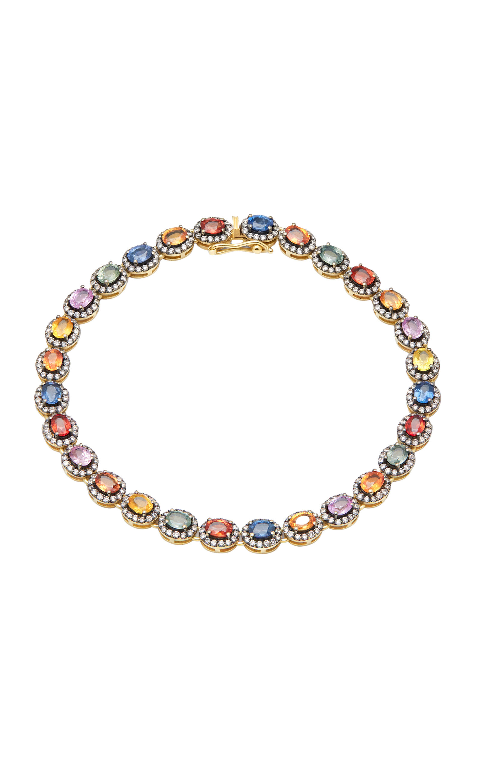 Shop Amrapali Mini Rajasthan 18k Yellow Gold Sapphire Bracelet In Multi