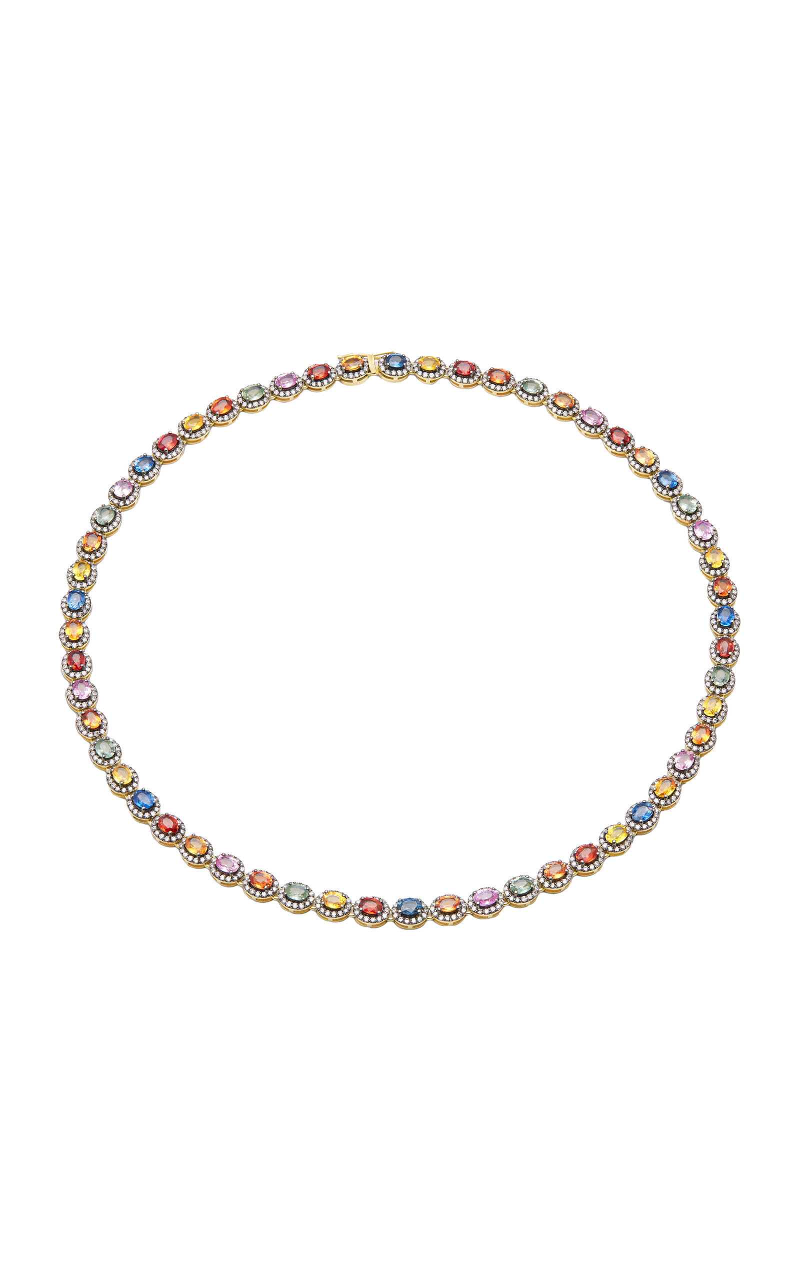 Shop Amrapali Mini Rajasthan 18k Yellow Gold Sapphire Necklace In Multi