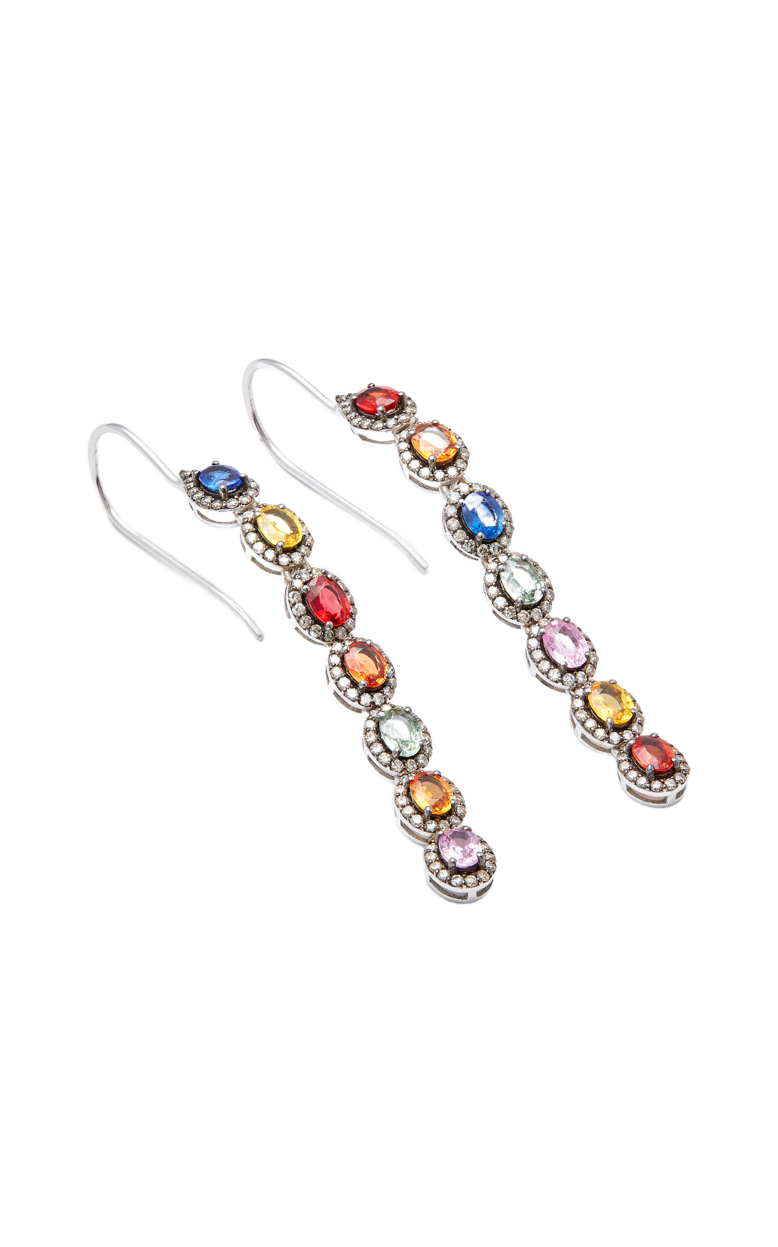 Mini Rajasthan 18K White Gold Sapphire Earrings