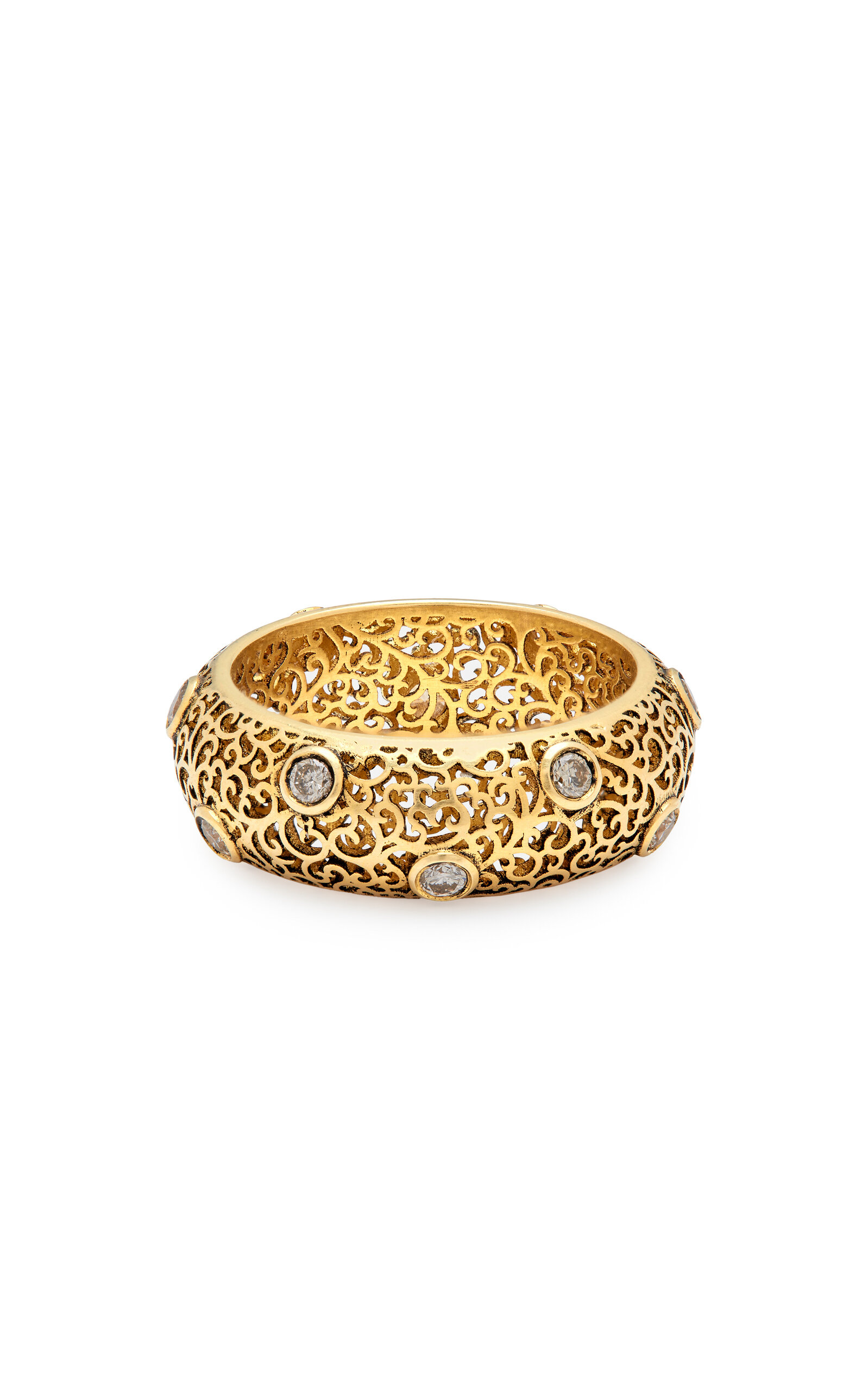 Jali 18K Yellow Gold Diamond Ring