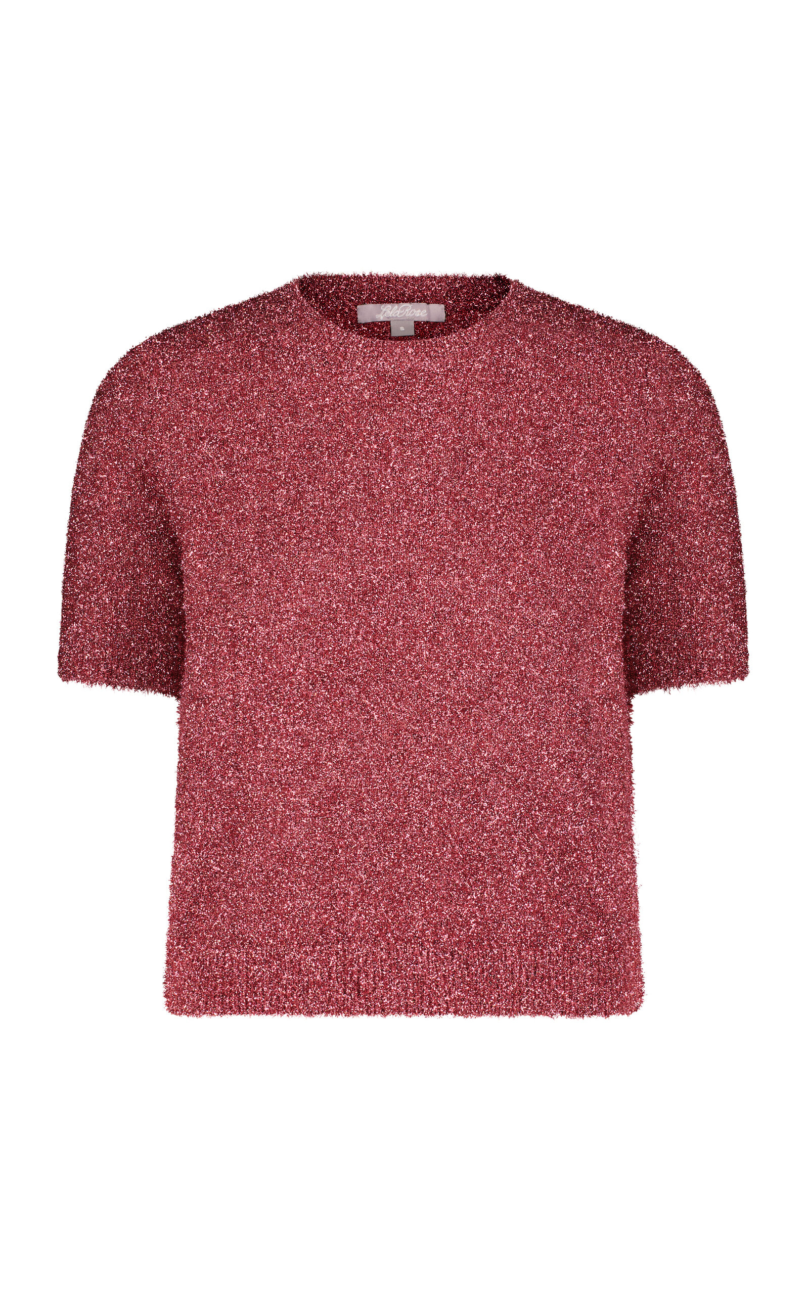 Shop Lela Rose Tinsel Knitted T-shirt In Pink