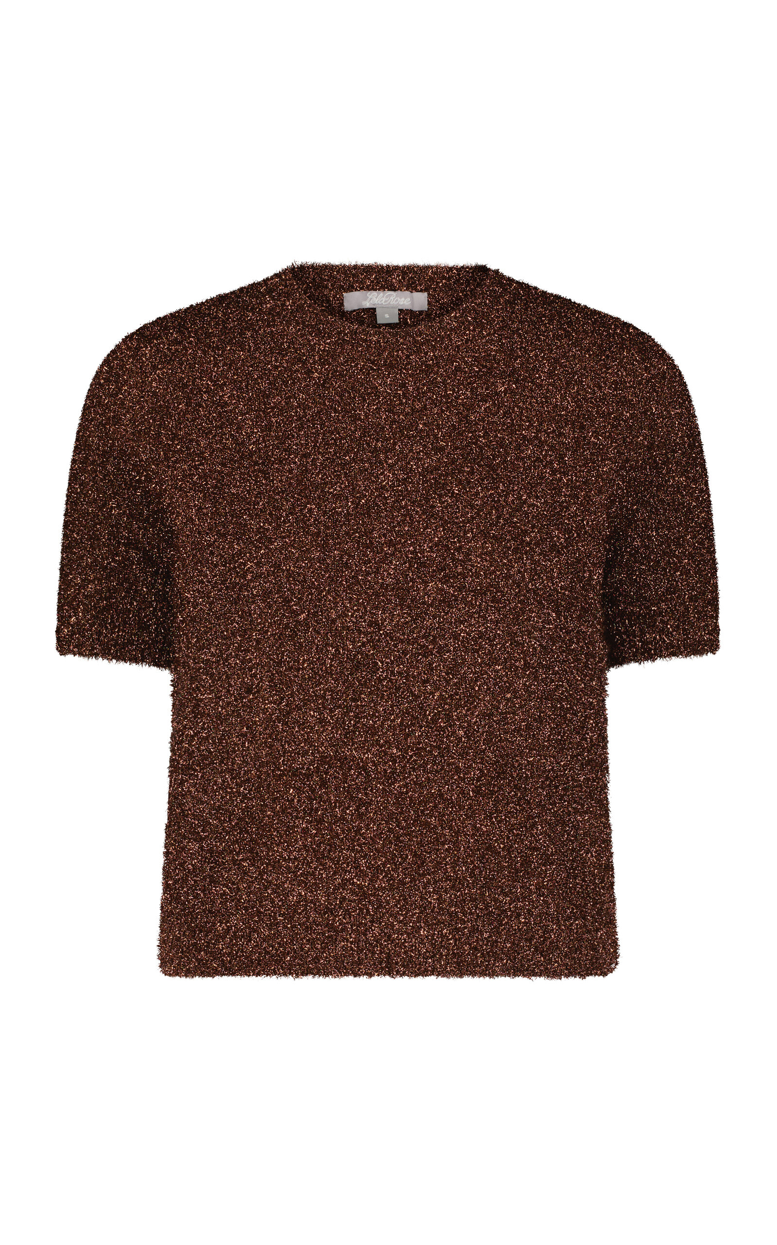 Shop Lela Rose Tinsel Knitted T-shirt In Brown