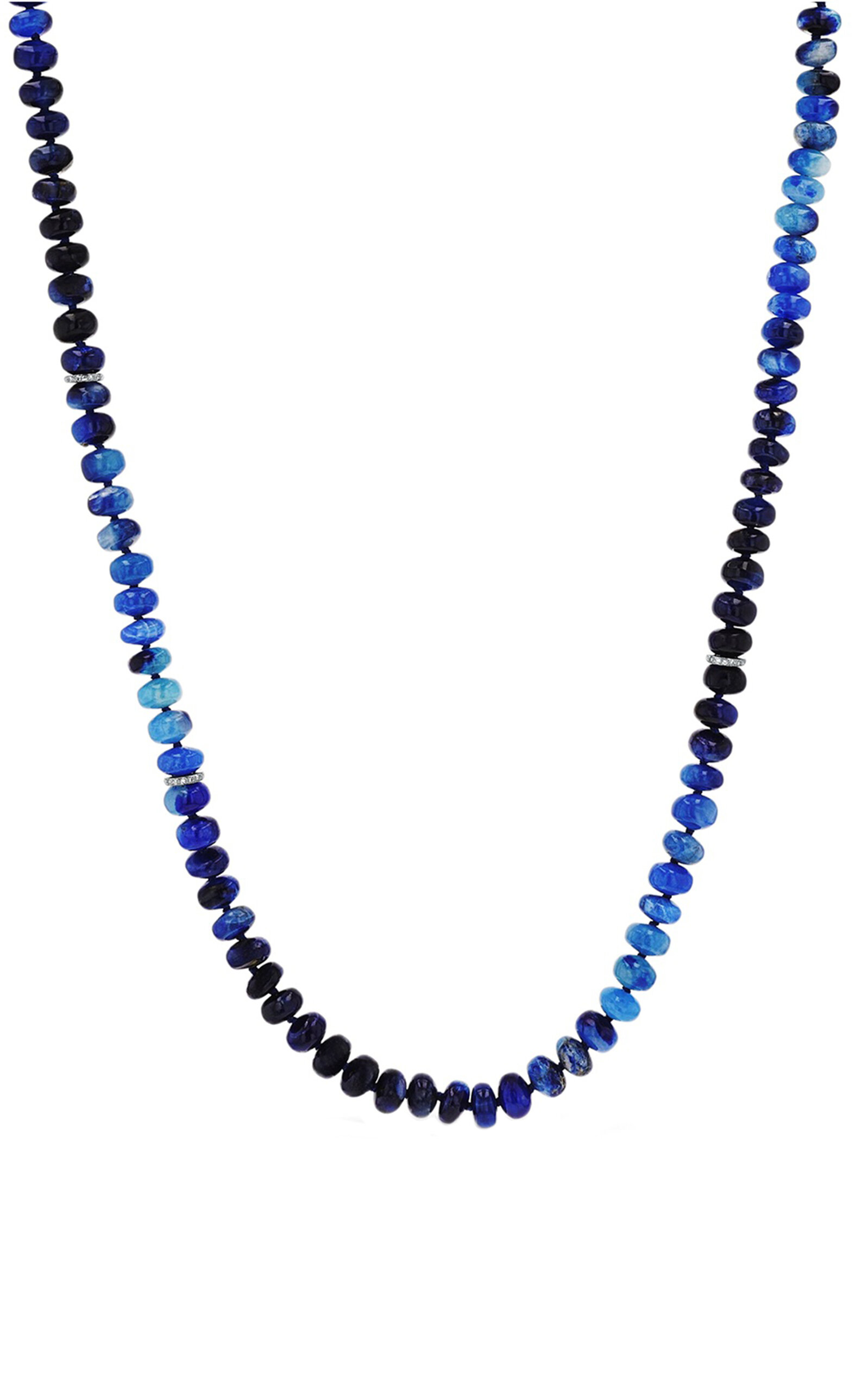 Shop Sheryl Lowe Afghanite Sterling Silver Necklace In Blue