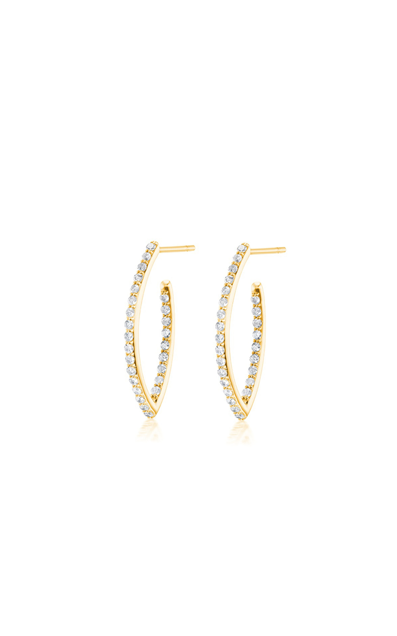 14K Yellow Gold Diamond Hoop Earrings