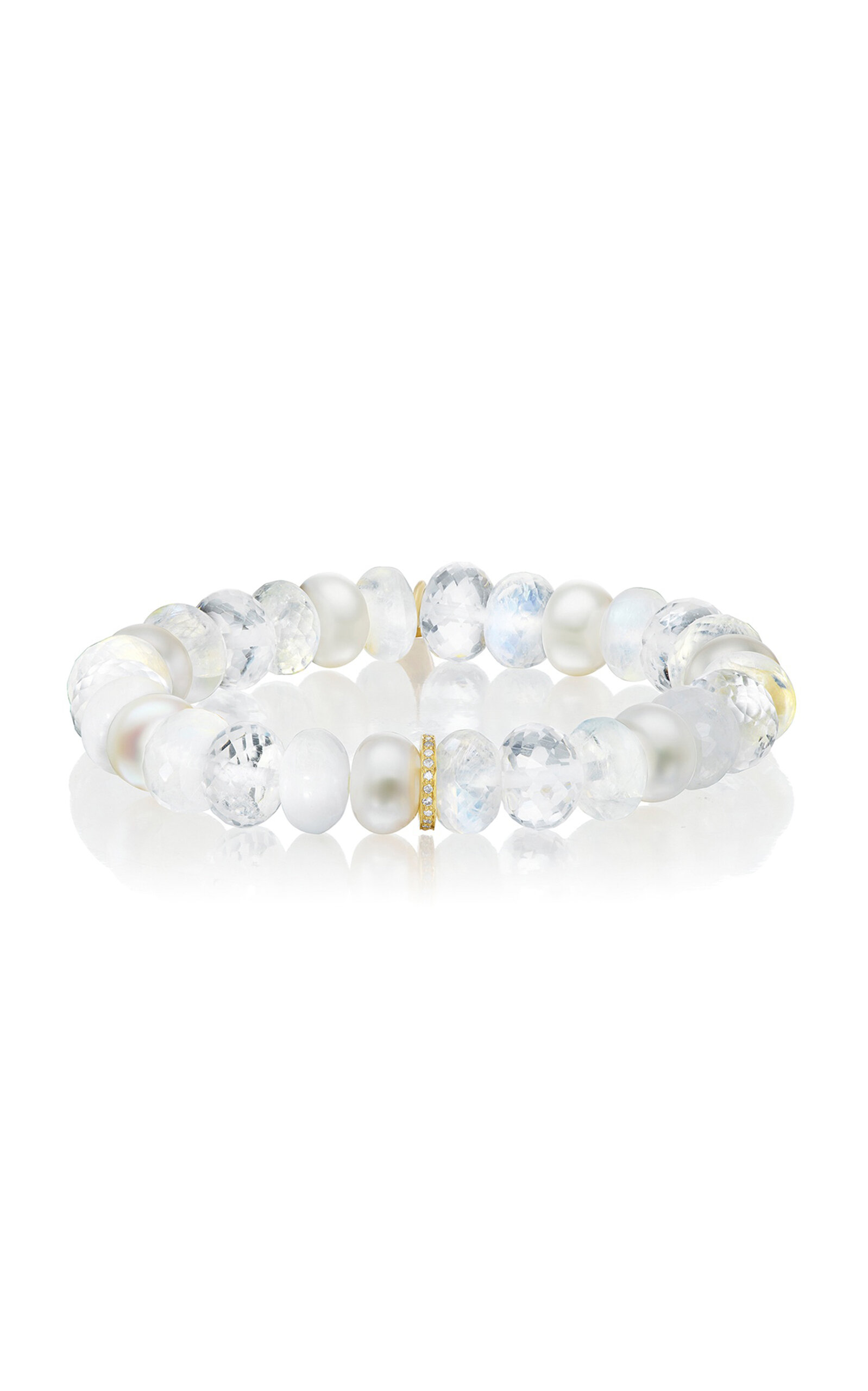 Shop Sheryl Lowe 14k Yellow Gold Diamond Bracelet In Clear