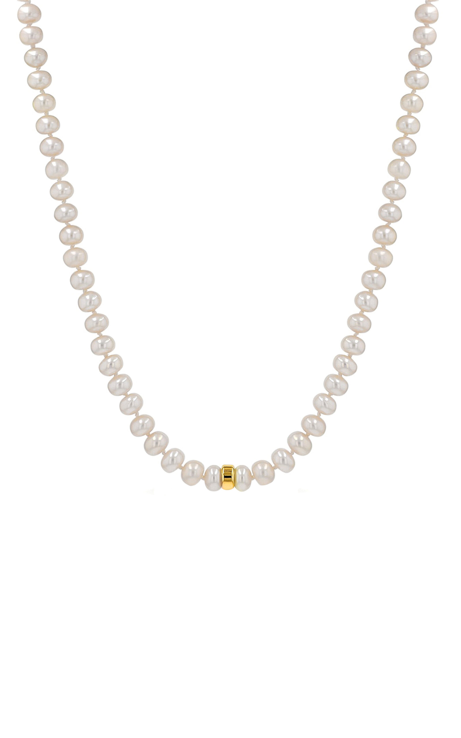 SHERYL LOWE 14K YELLOW GOLD PEARL NECKLACE 