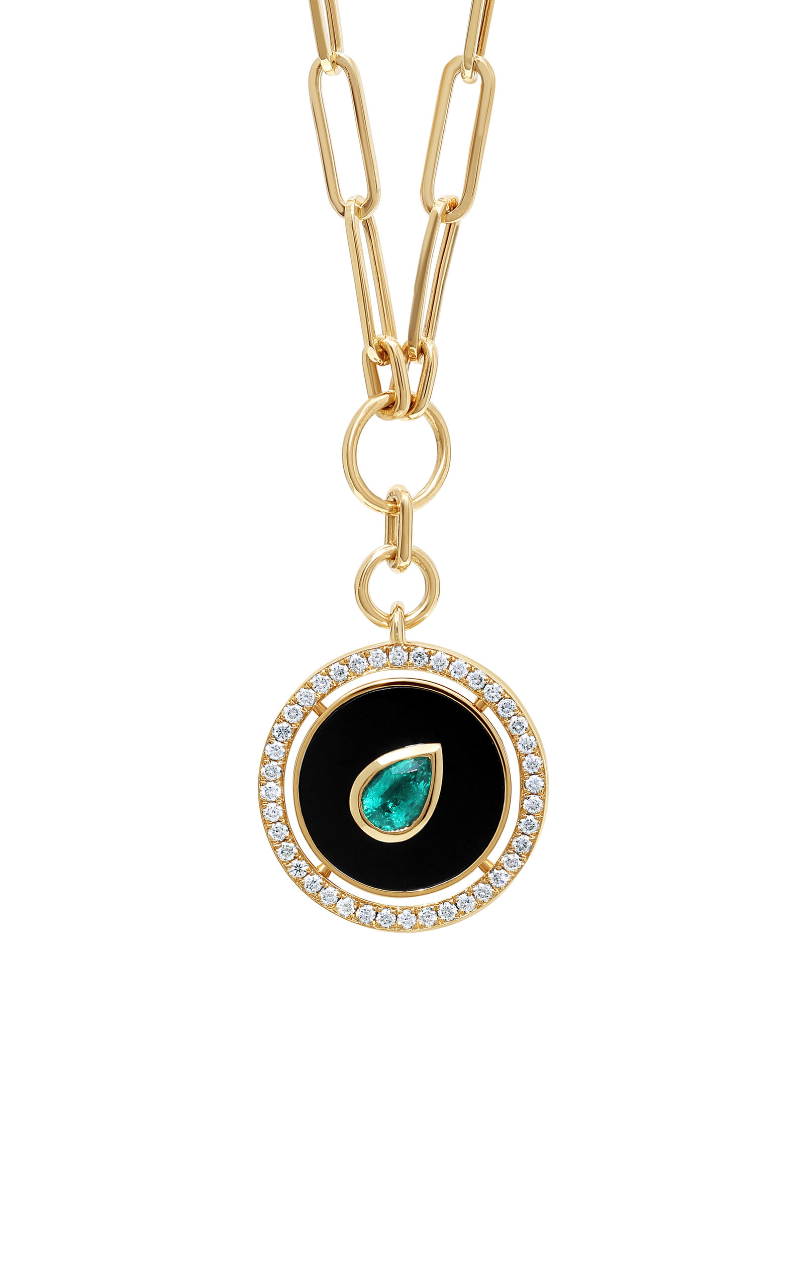 Shop State Property Aebi Enchantress 18k Yellow Gold Emerald Necklace In Green