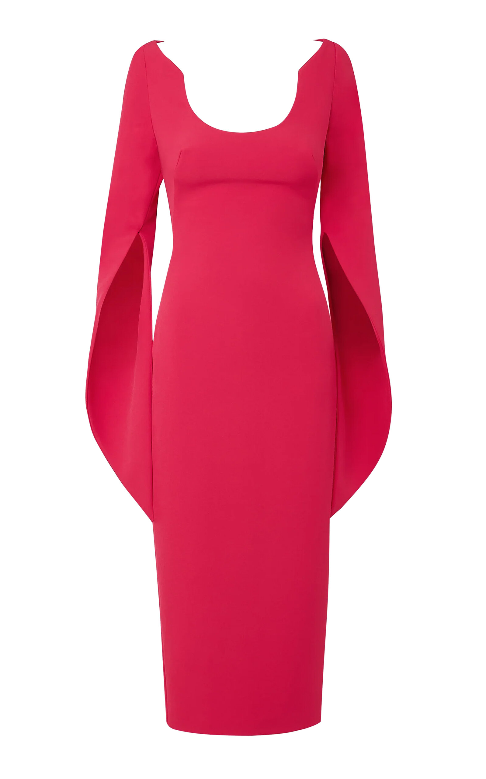 Shop Safiyaa Evera Crepe Midi Dress In Berry