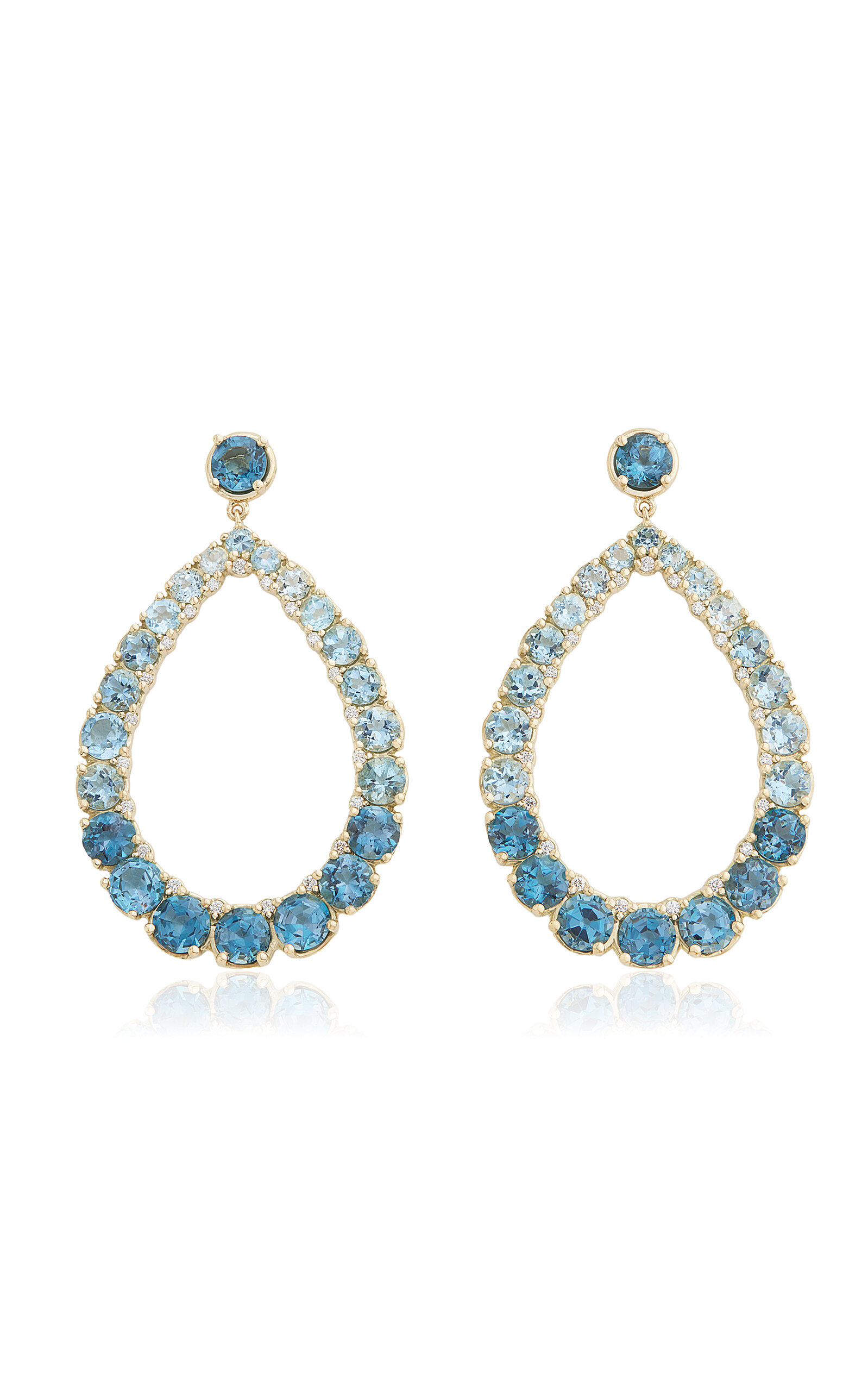 Shop Jamie Wolf 18k Yellow Gold Multi-stone Earrings In Blue