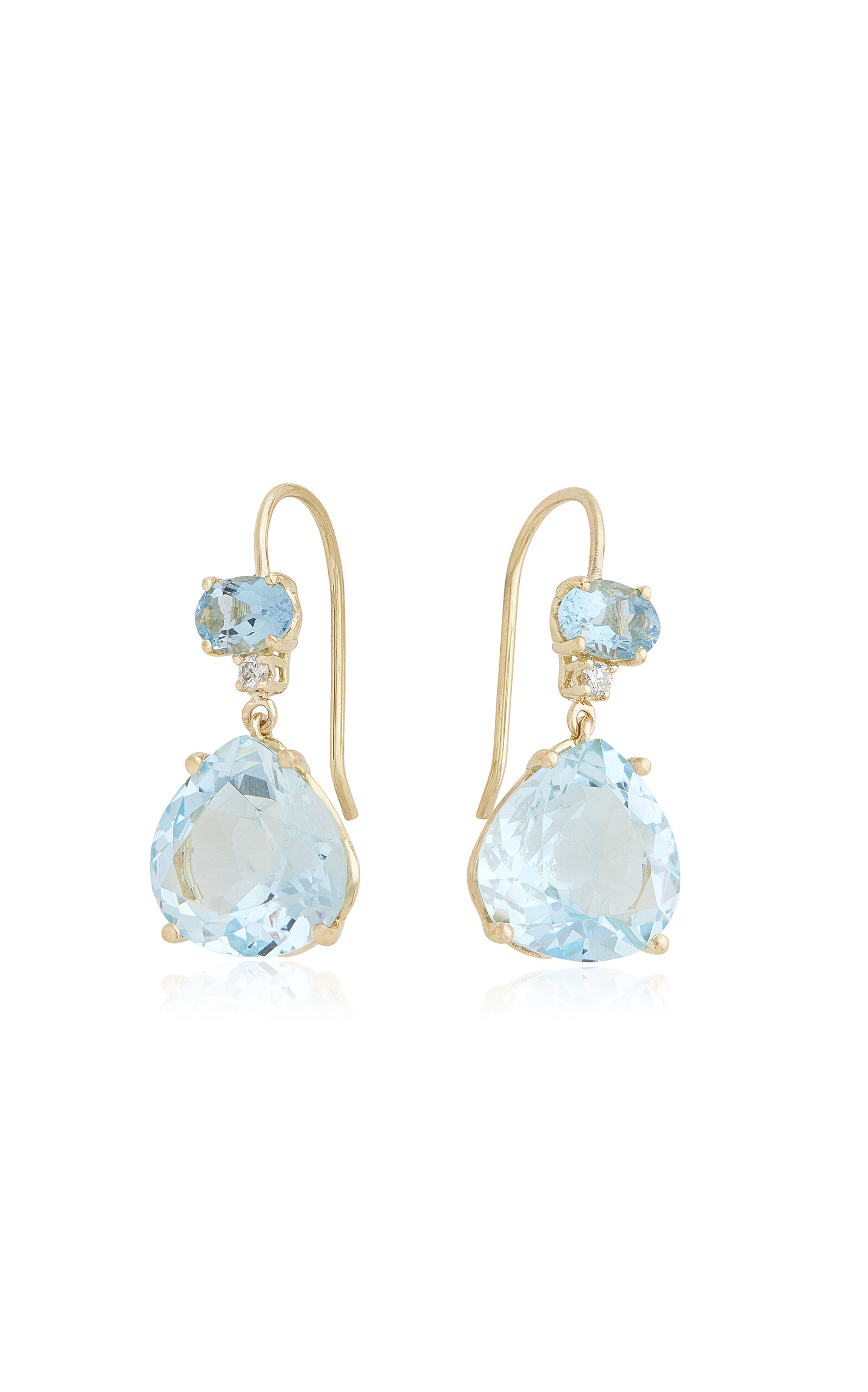 18K Yellow Gold Multi-Stone Earrings