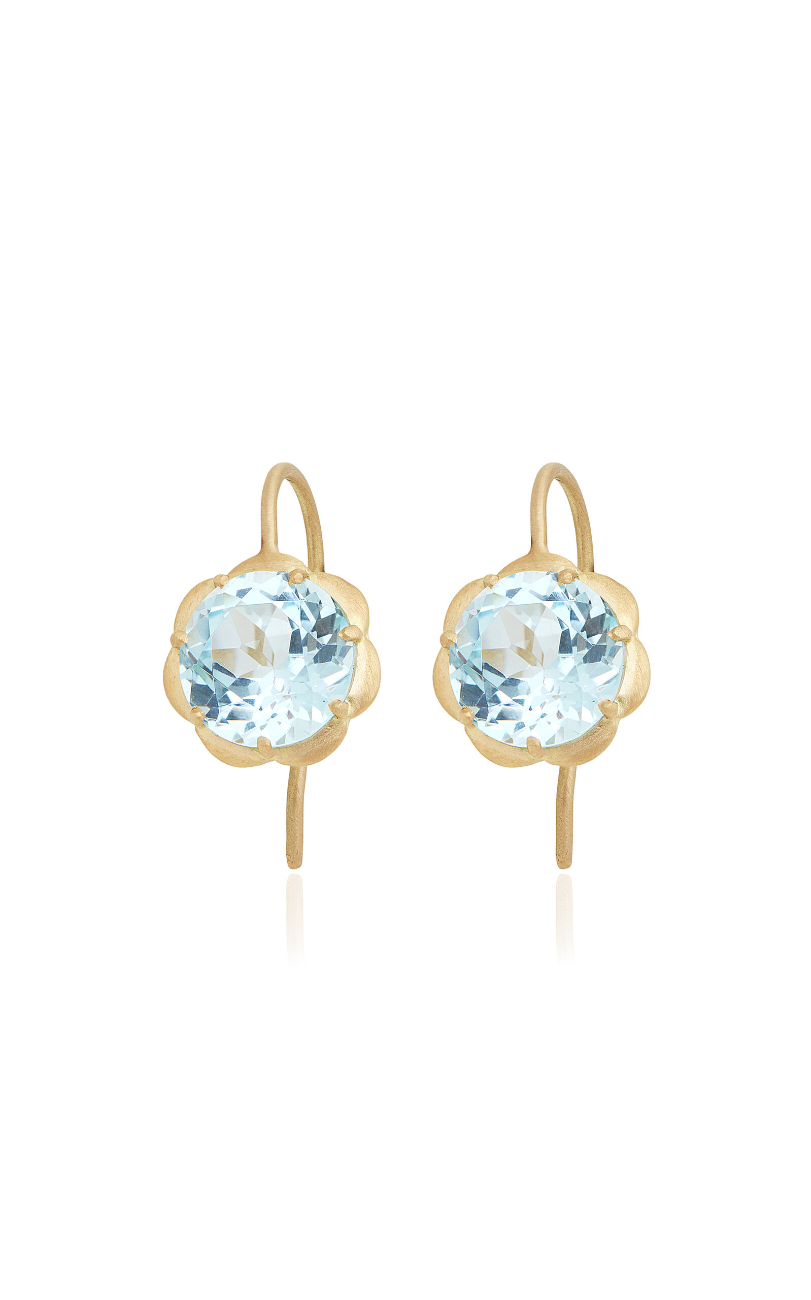 Shop Jamie Wolf 18k Yellow Gold Topaz Earrings In Blue