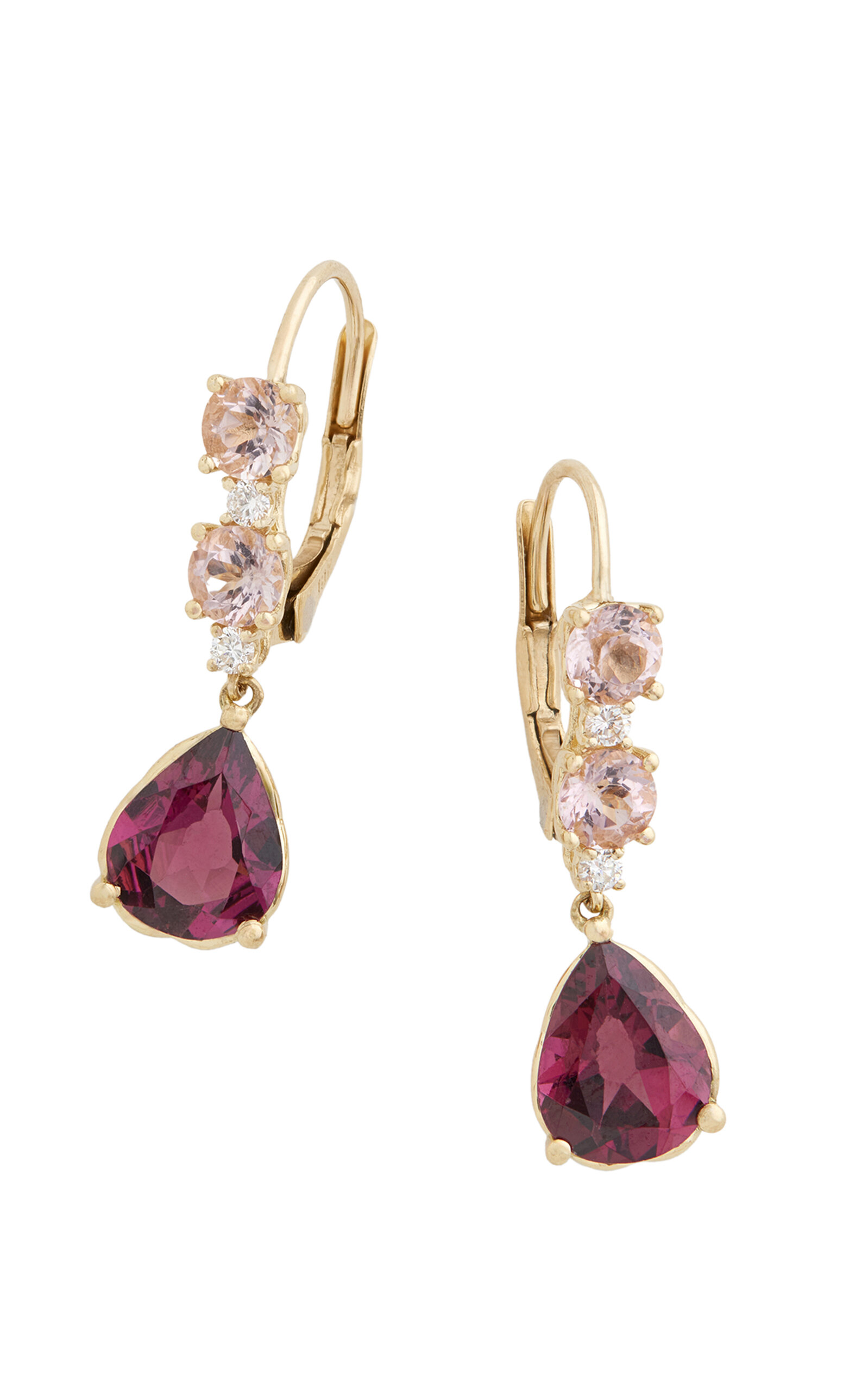 18K Yellow Gold Multi-Stone Earrings