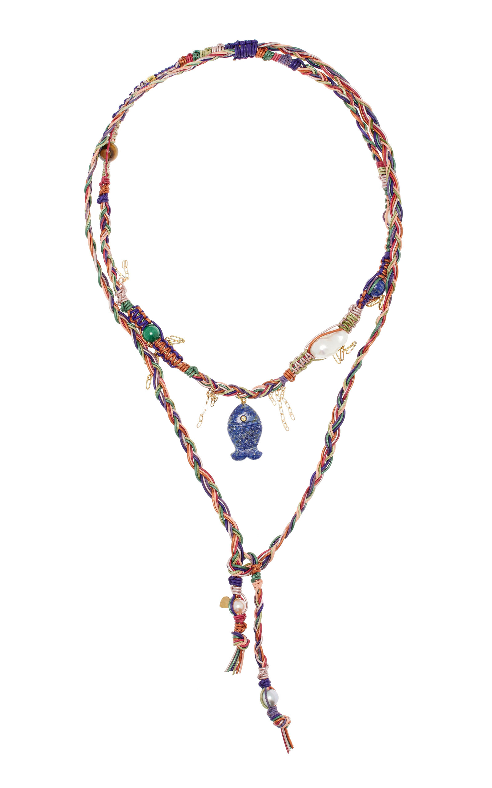 Rainbow Rockstar Leather Charm Necklace