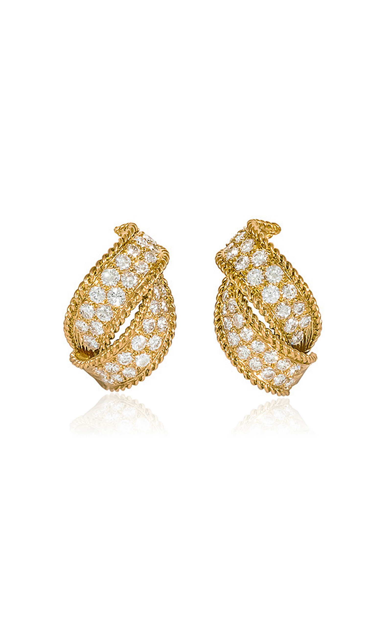 Shop Stephen Russell Vintage 18k Yellow Gold Diamond Earrings