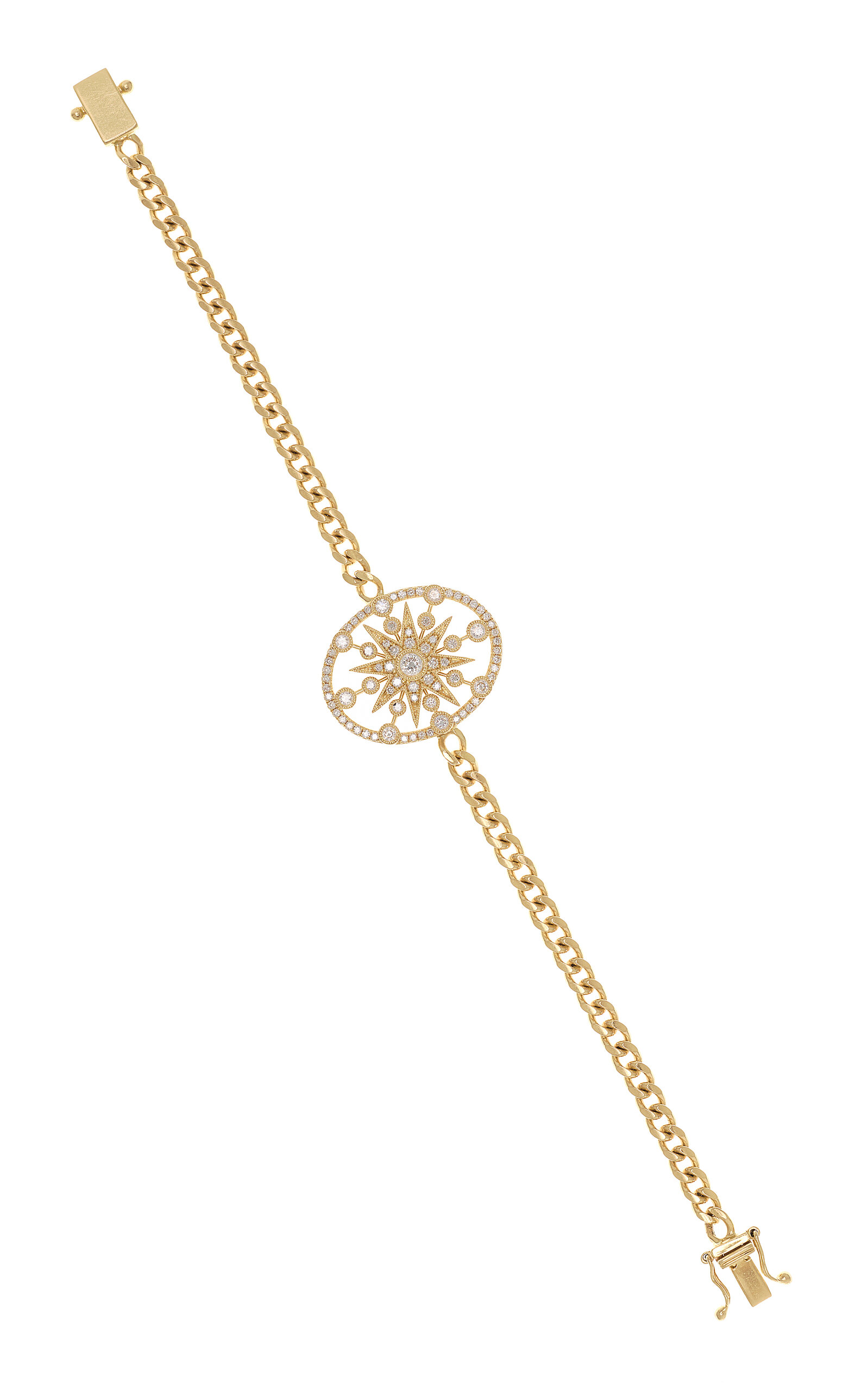 Star Sheild 18K Yellow Gold Diamond Bracelet