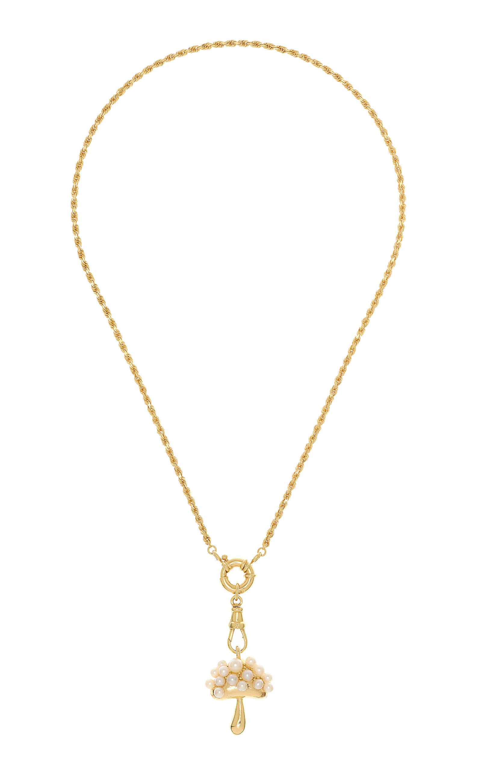 Mushroom 18K Yellow Gold Pearl Necklace