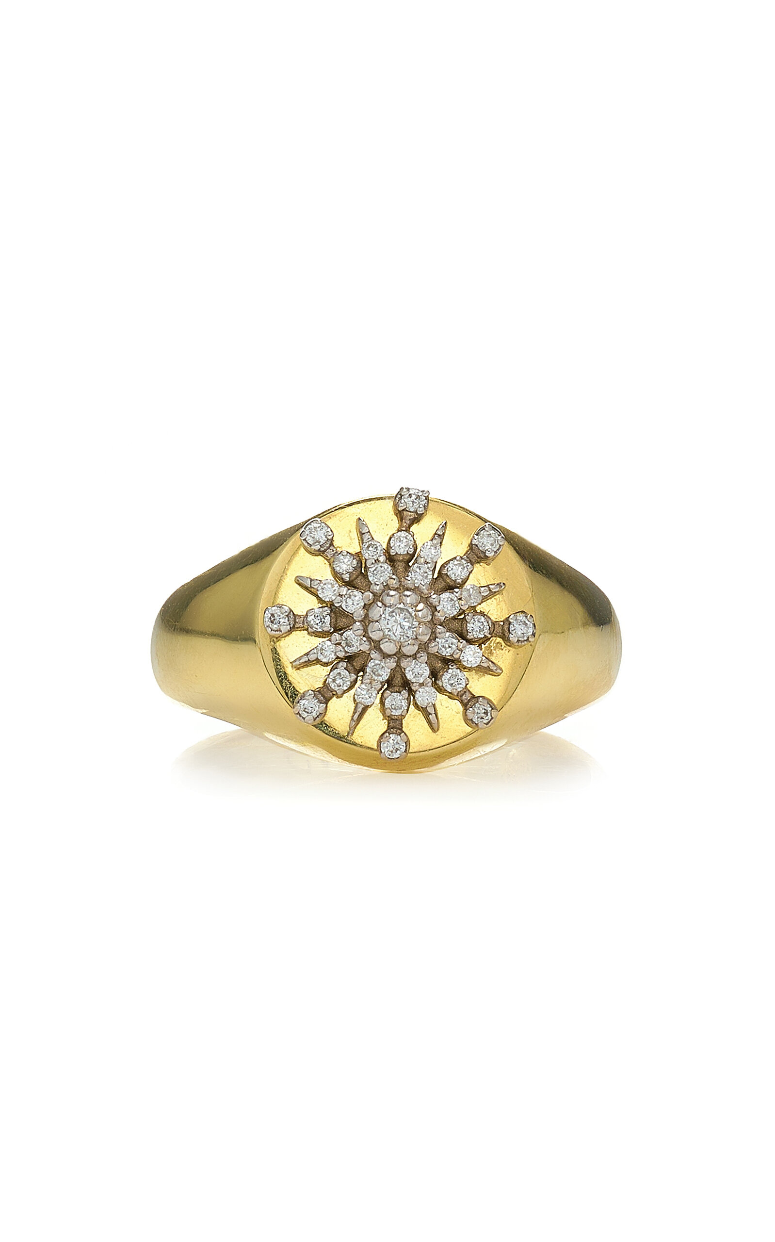 Signet 18K Yellow Gold Diamond Ring