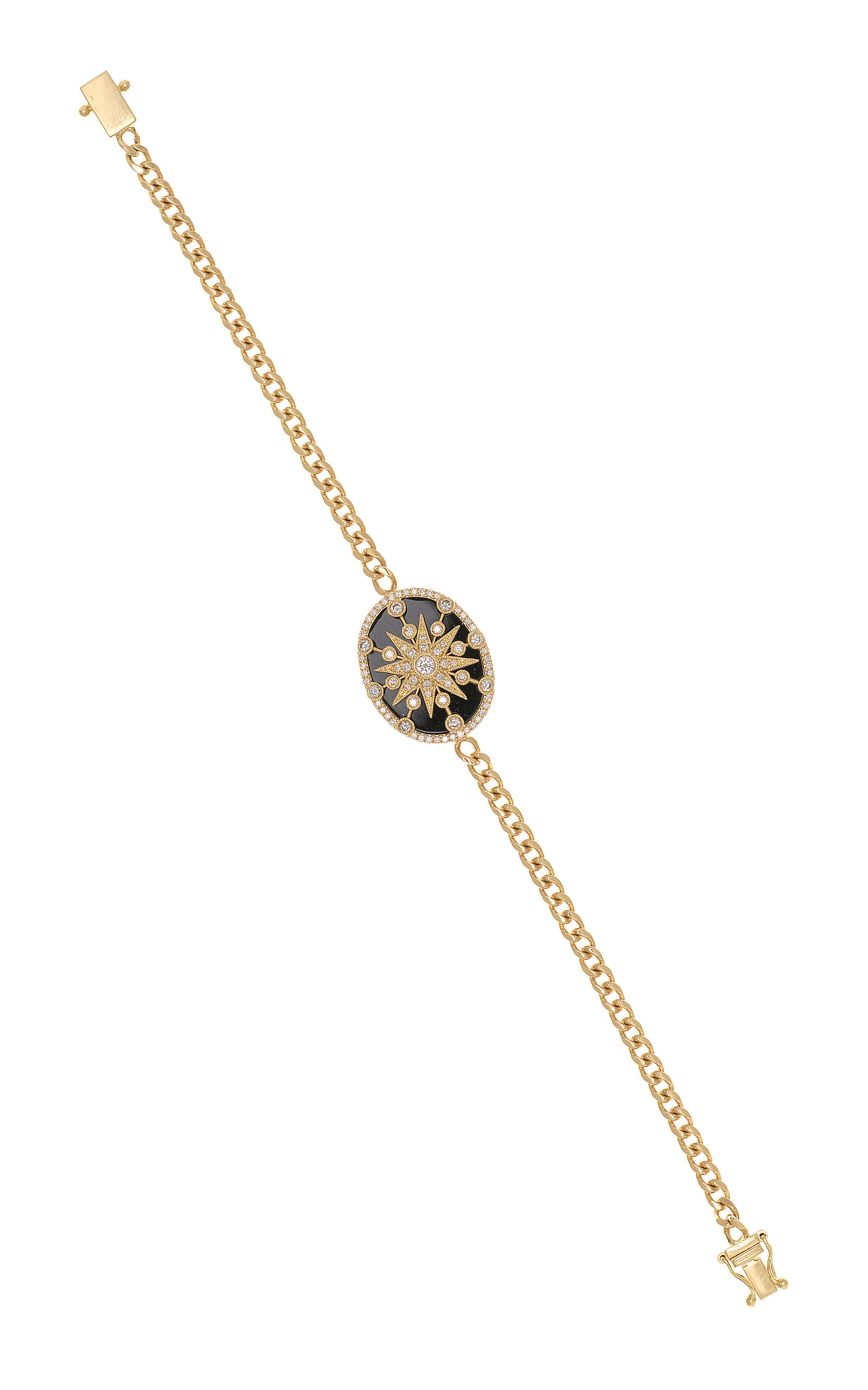 Star Sheild 18K Yellow Gold Diamond Bracelet