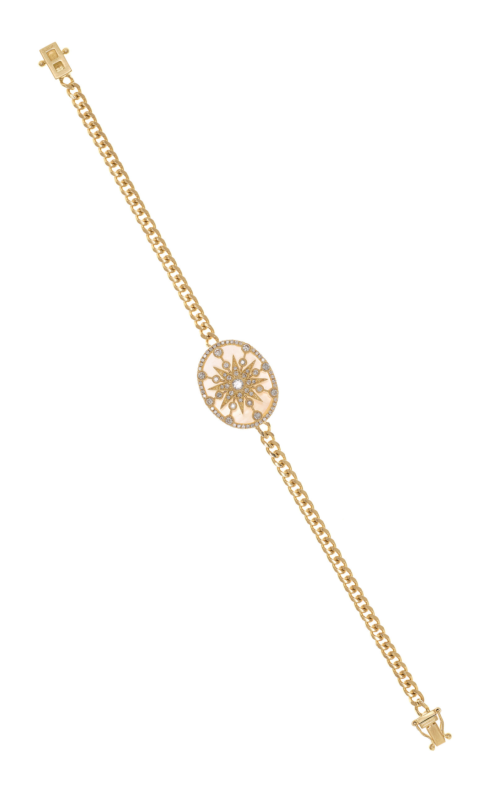 Star Sheild 18K Yellow Gold Diamond Bracelet