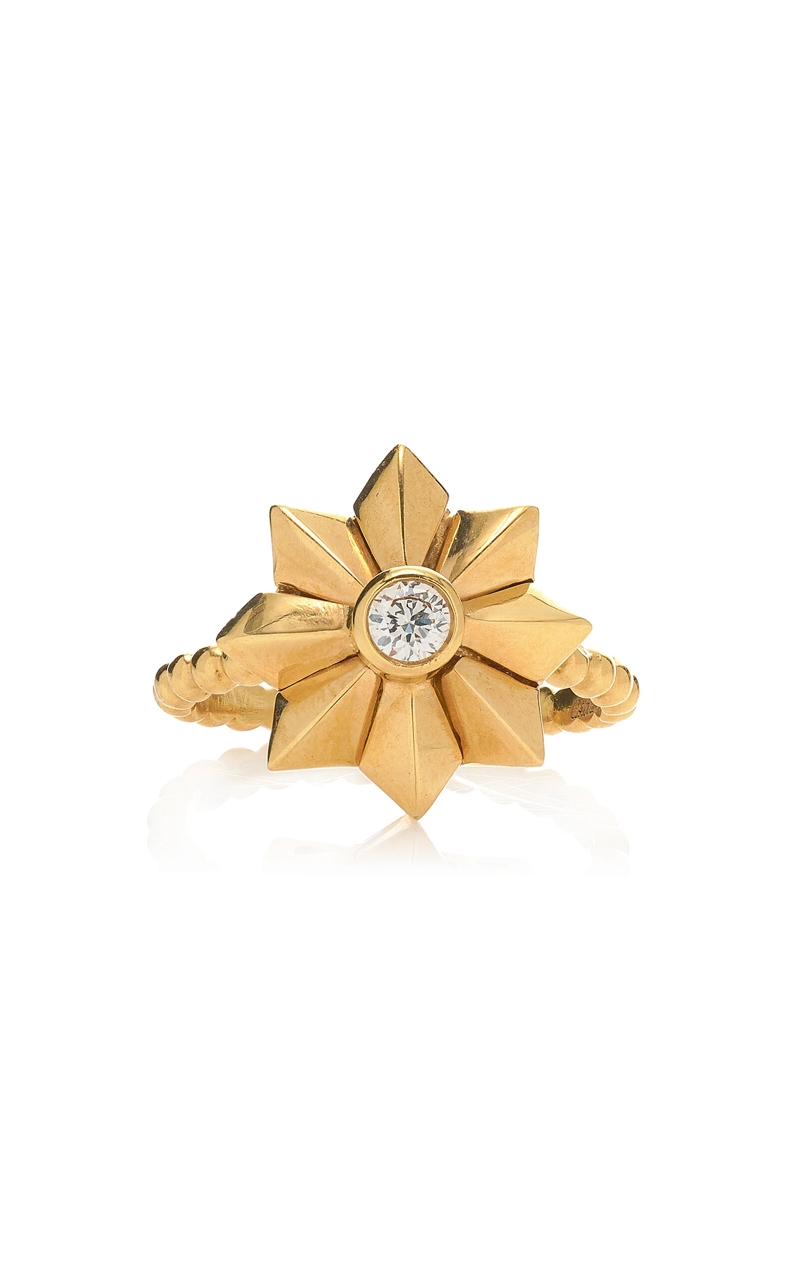 Shop Colette Jewelry Penacho Flower 18k Yellow Gold Diamond Ring