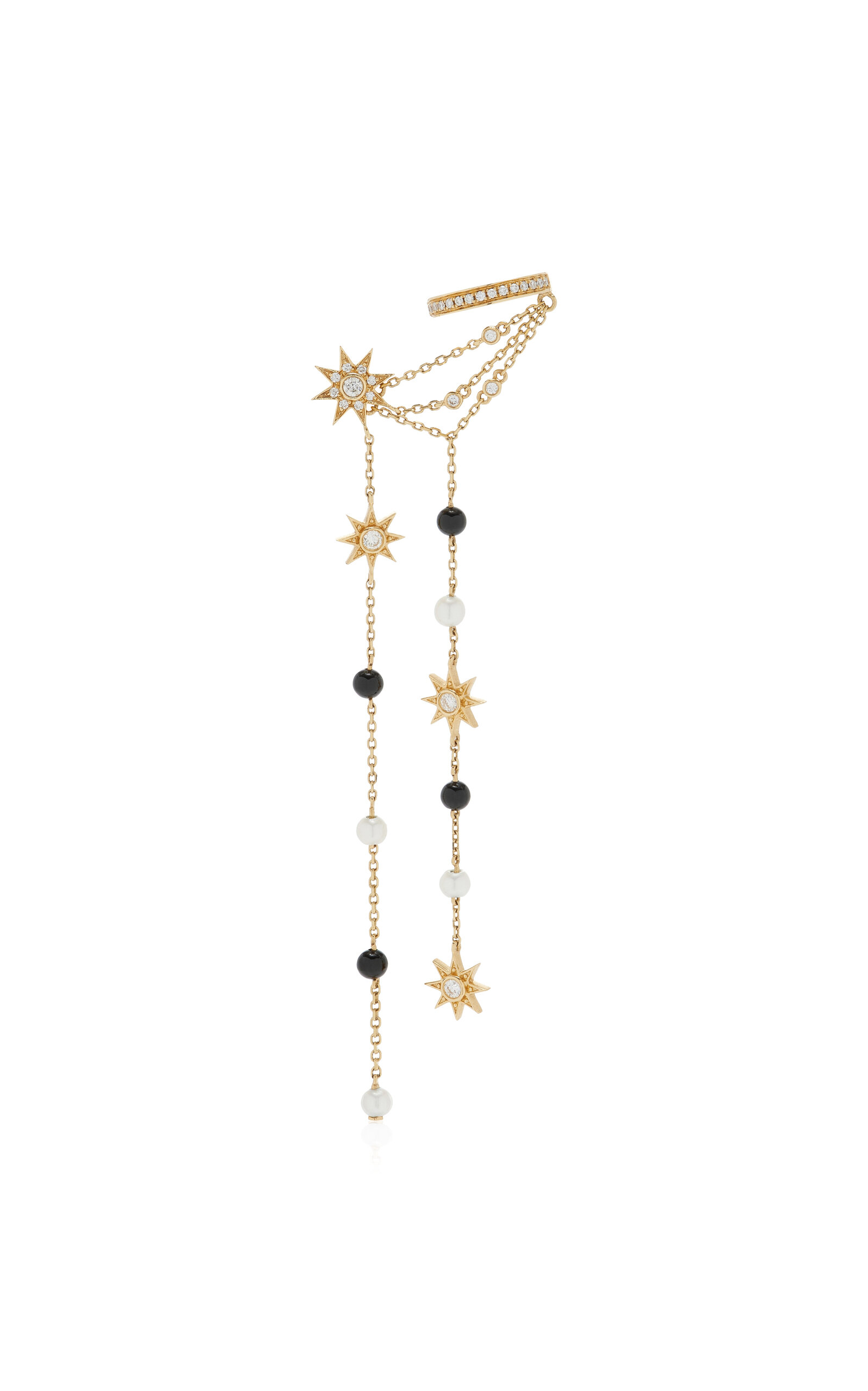 Shop Colette Jewelry Glow Star 18k Yellow Gold Diamond; Mother-of-pearl Single Ear Cuff