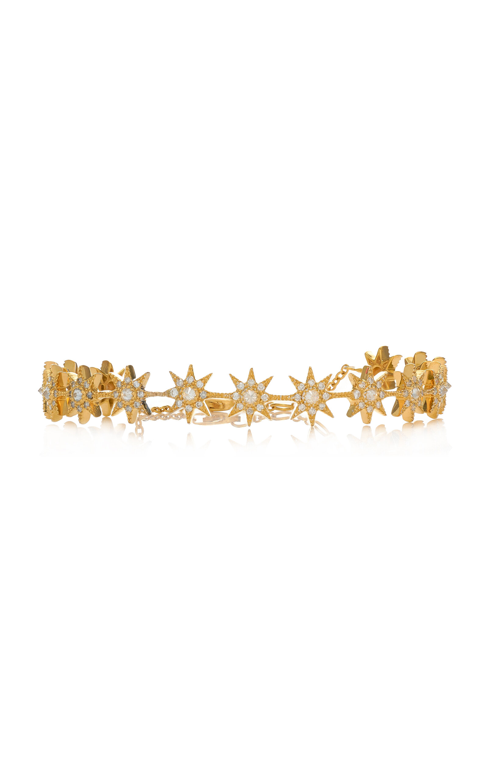 Glow Star 18K Yellow Gold Diamond Cuff