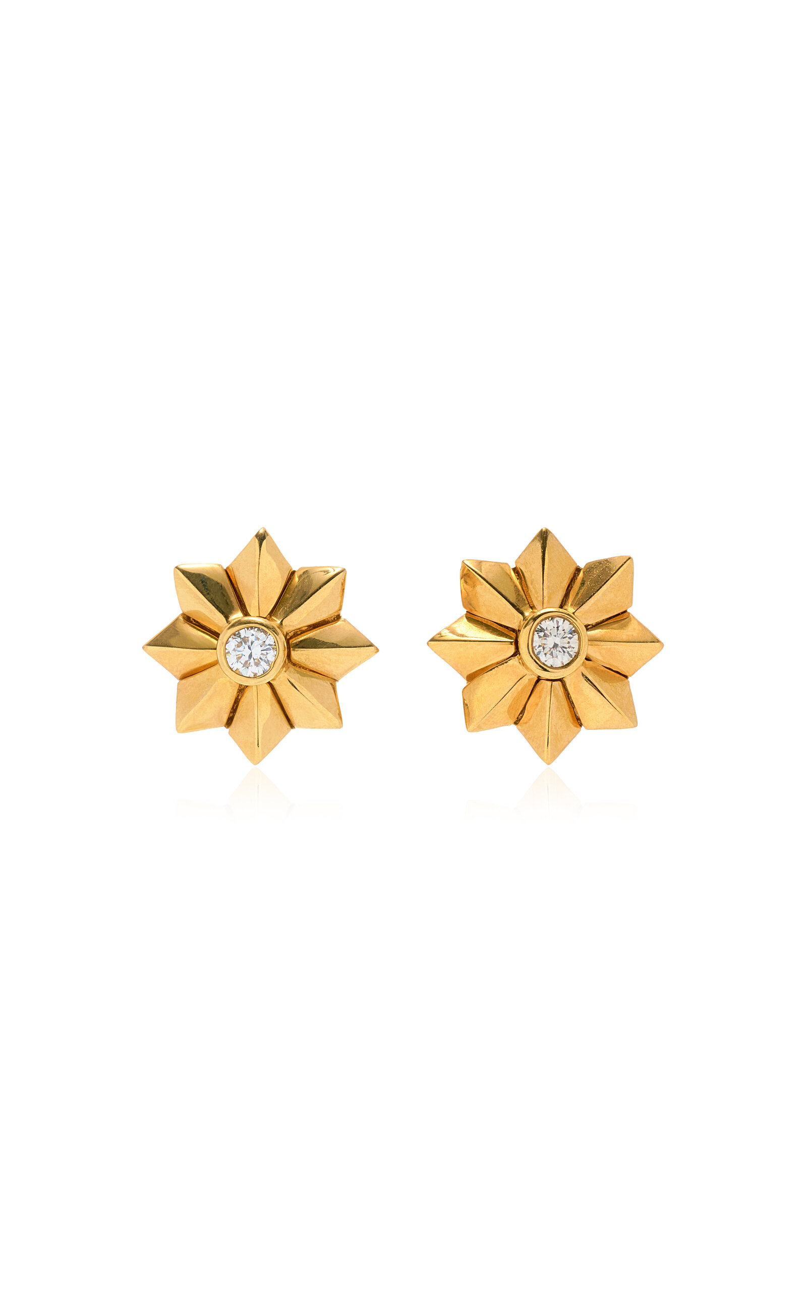 Shop Colette Jewelry Penacho Flower 18k Yellow Gold Diamond Earrings