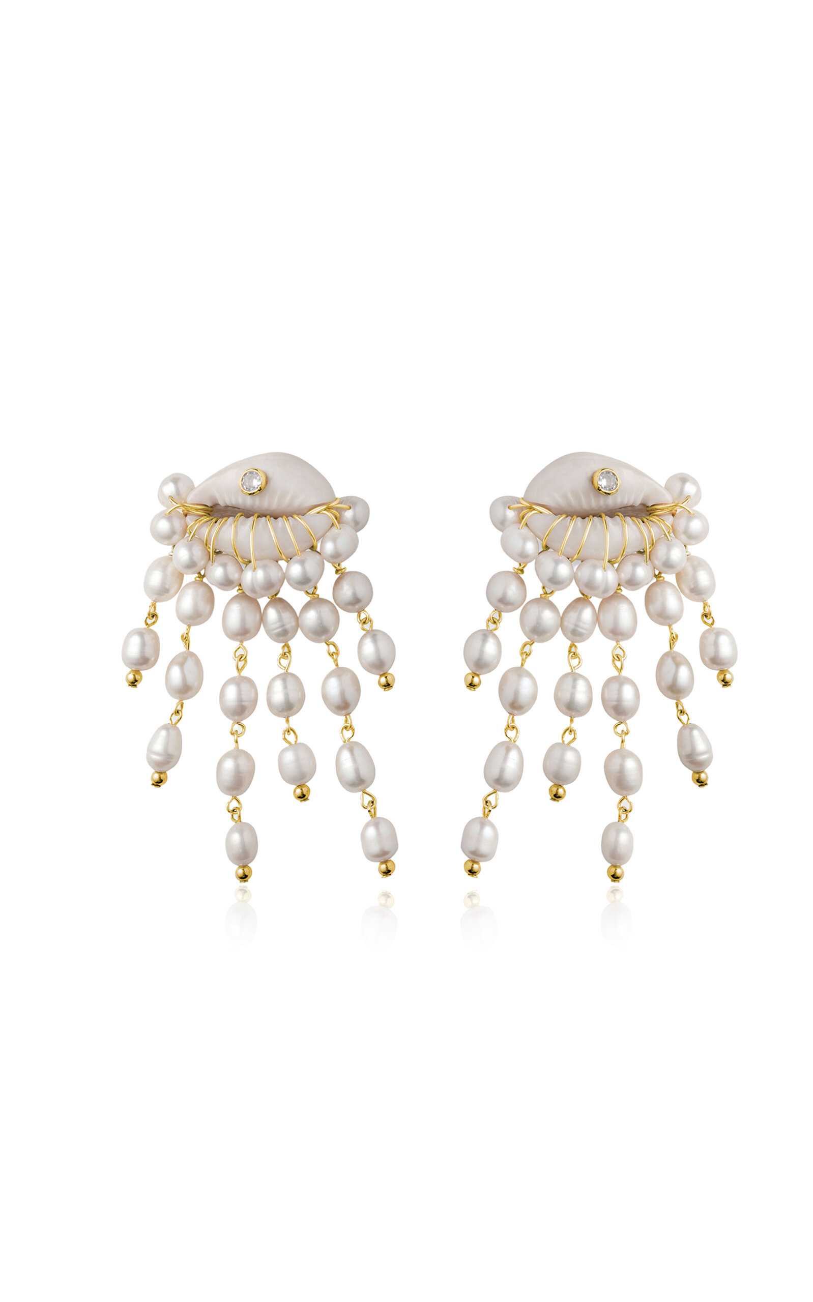 Shop Eliou Delphin Earrings In White