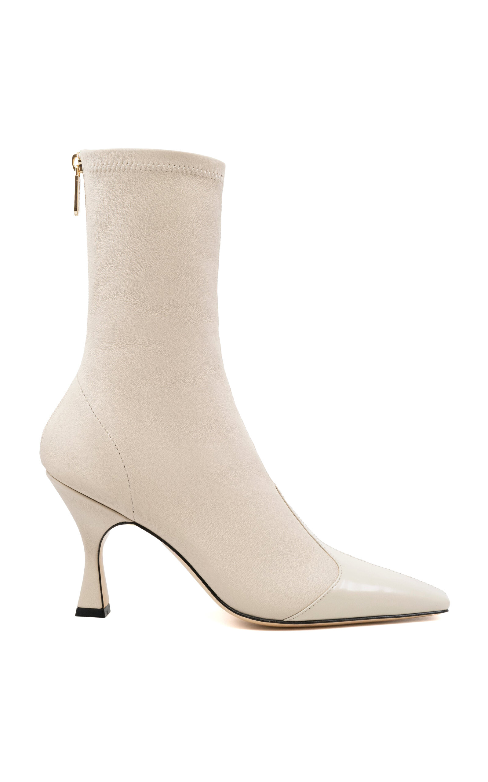 Shop Studio Amelia Maverick Leather Ankle Boots In Light Grey