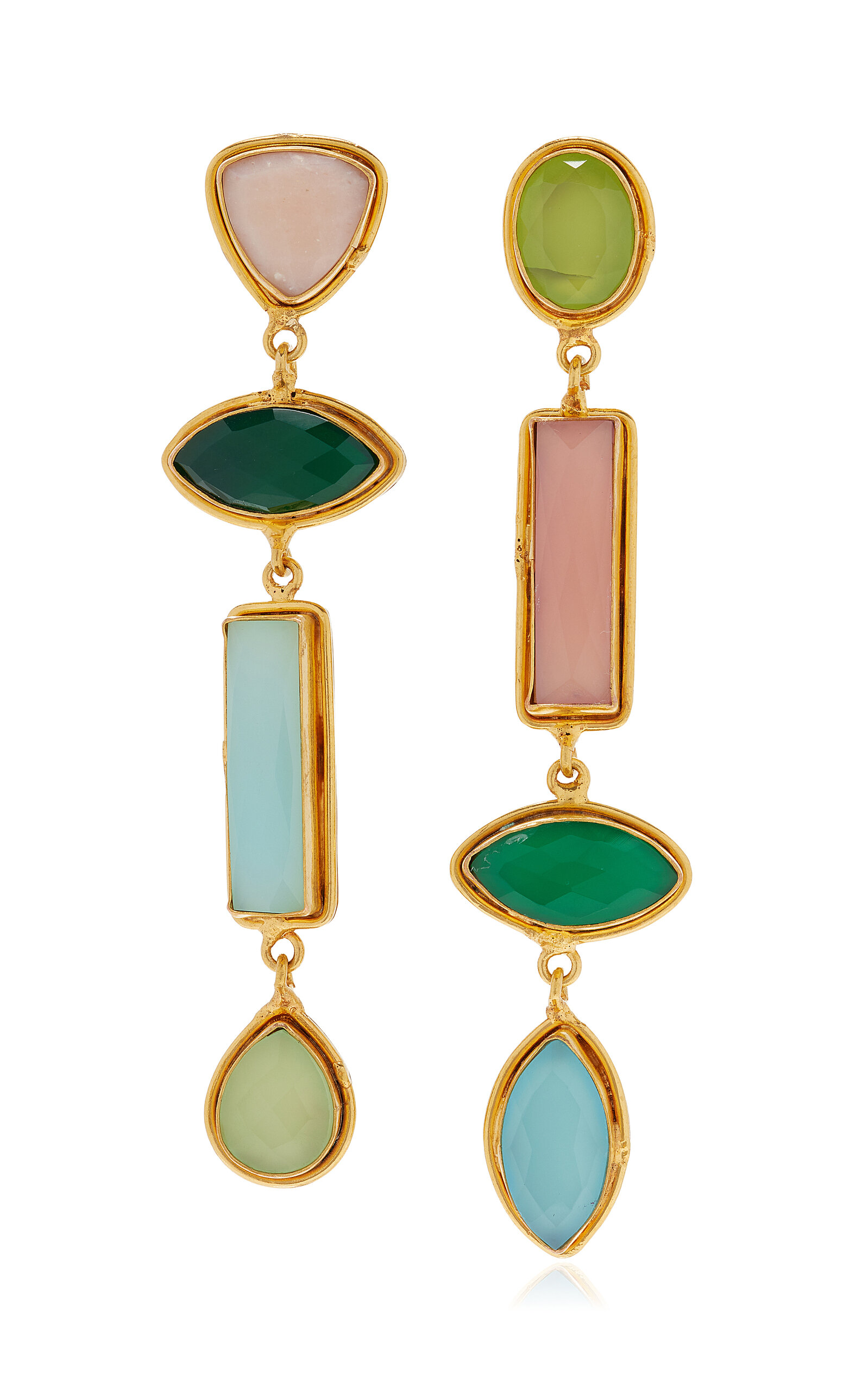 Cascade Multi-Stone 22K Gold-Plated Earrings