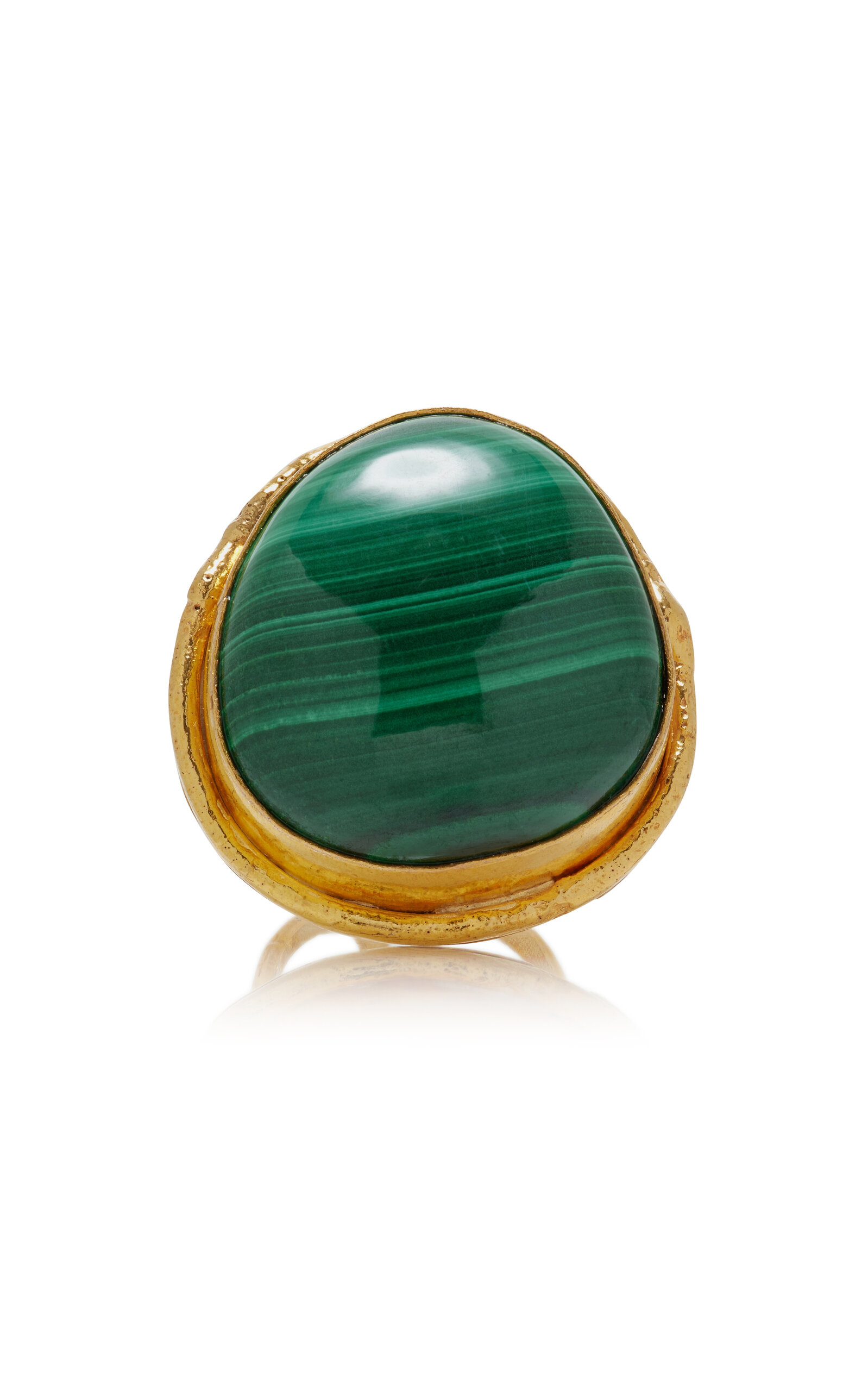 Macaron Malachite 22K Gold-Plated Ring