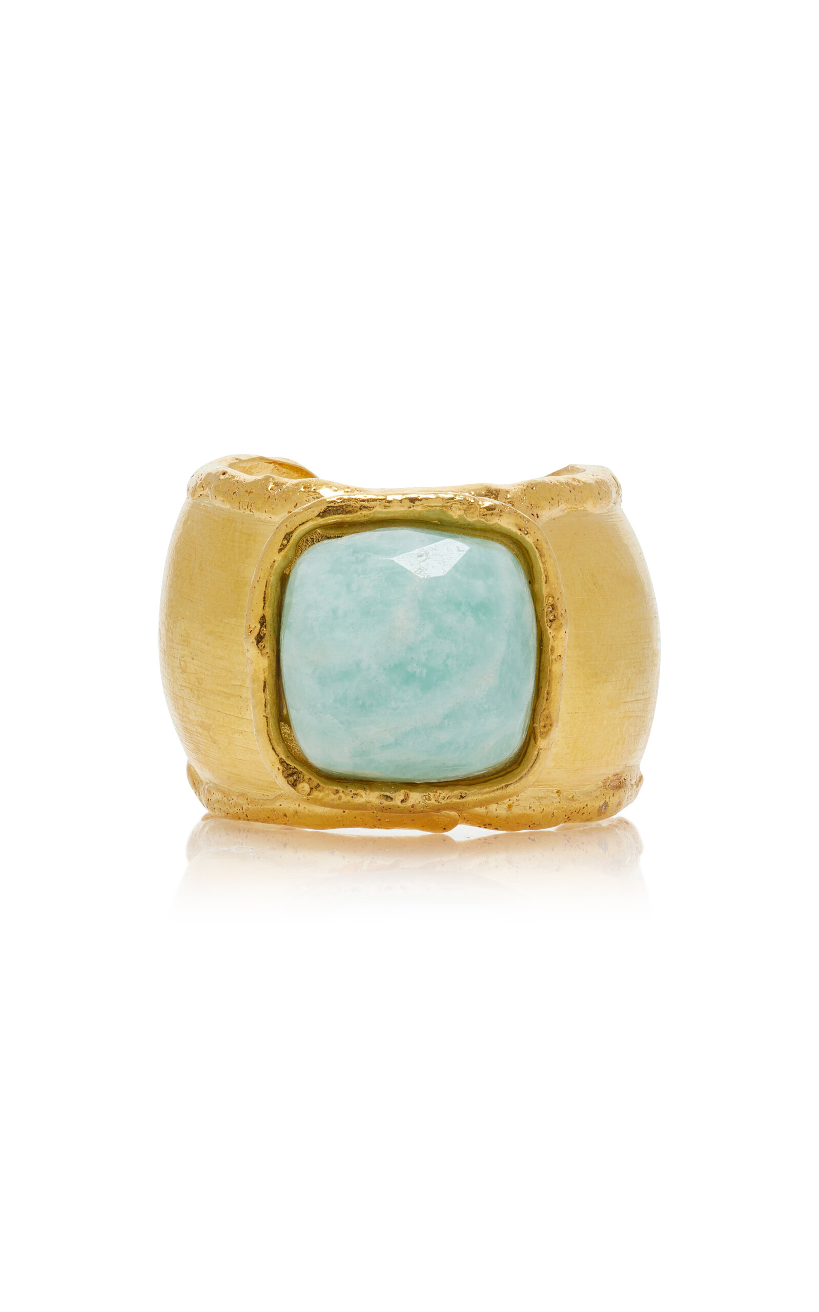 Mirage Amazonite 22K Gold-Plated Ring