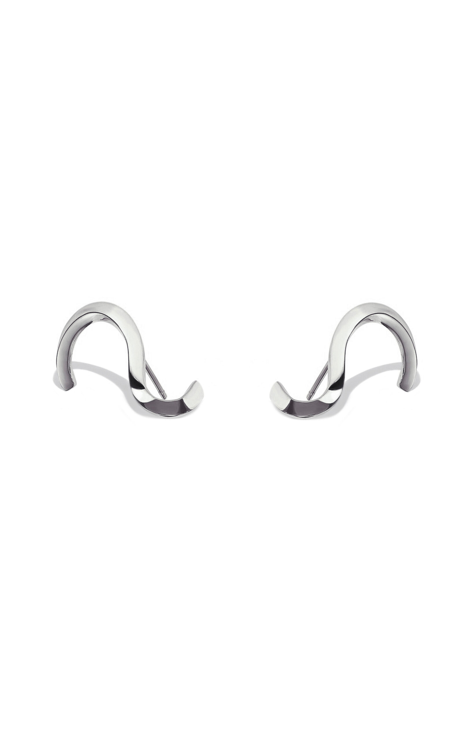 Shop Katkim Trace 18k White Gold Earrings