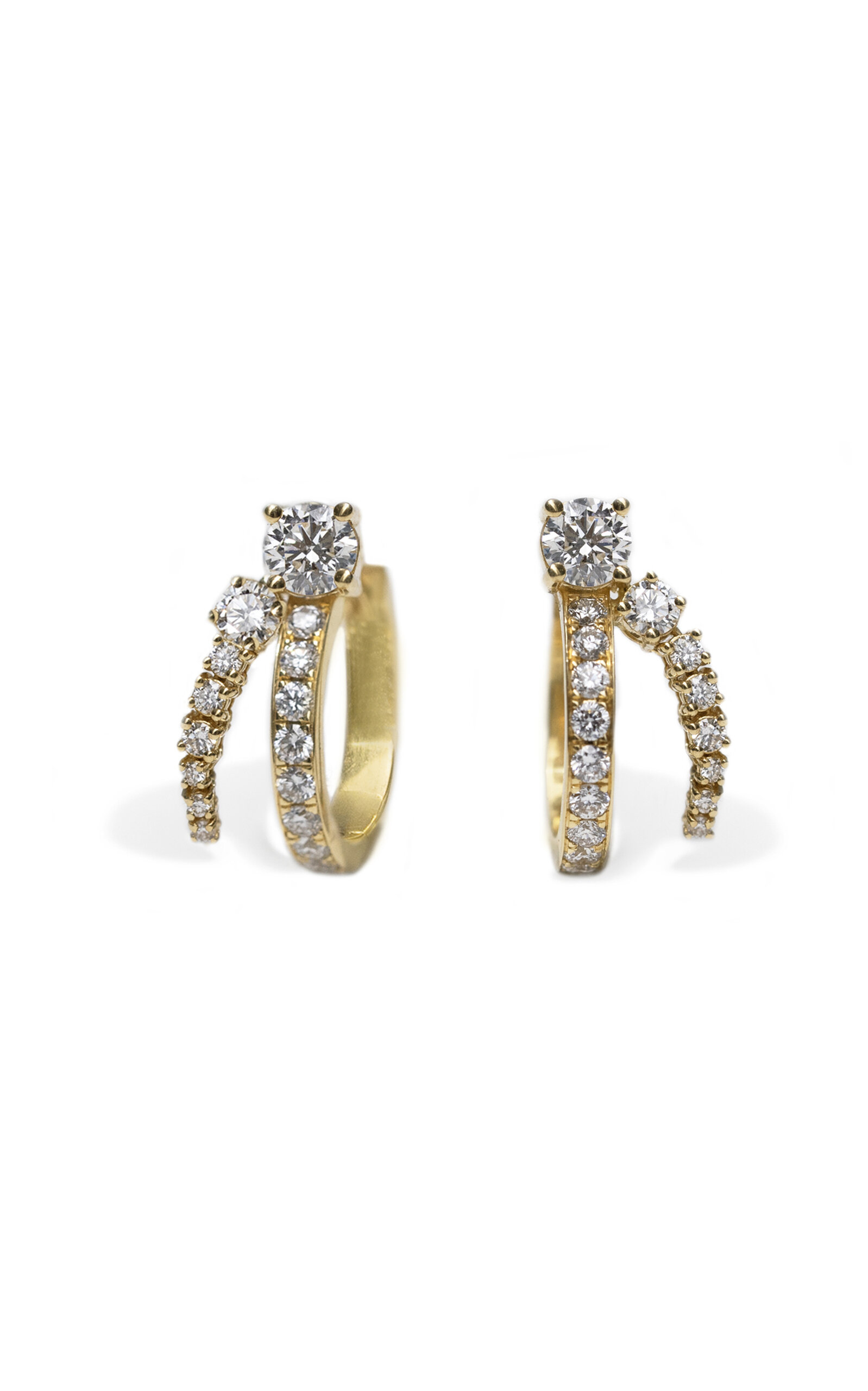 Shop Katkim 18k Yellow Gold Diamond Hoop Earrings