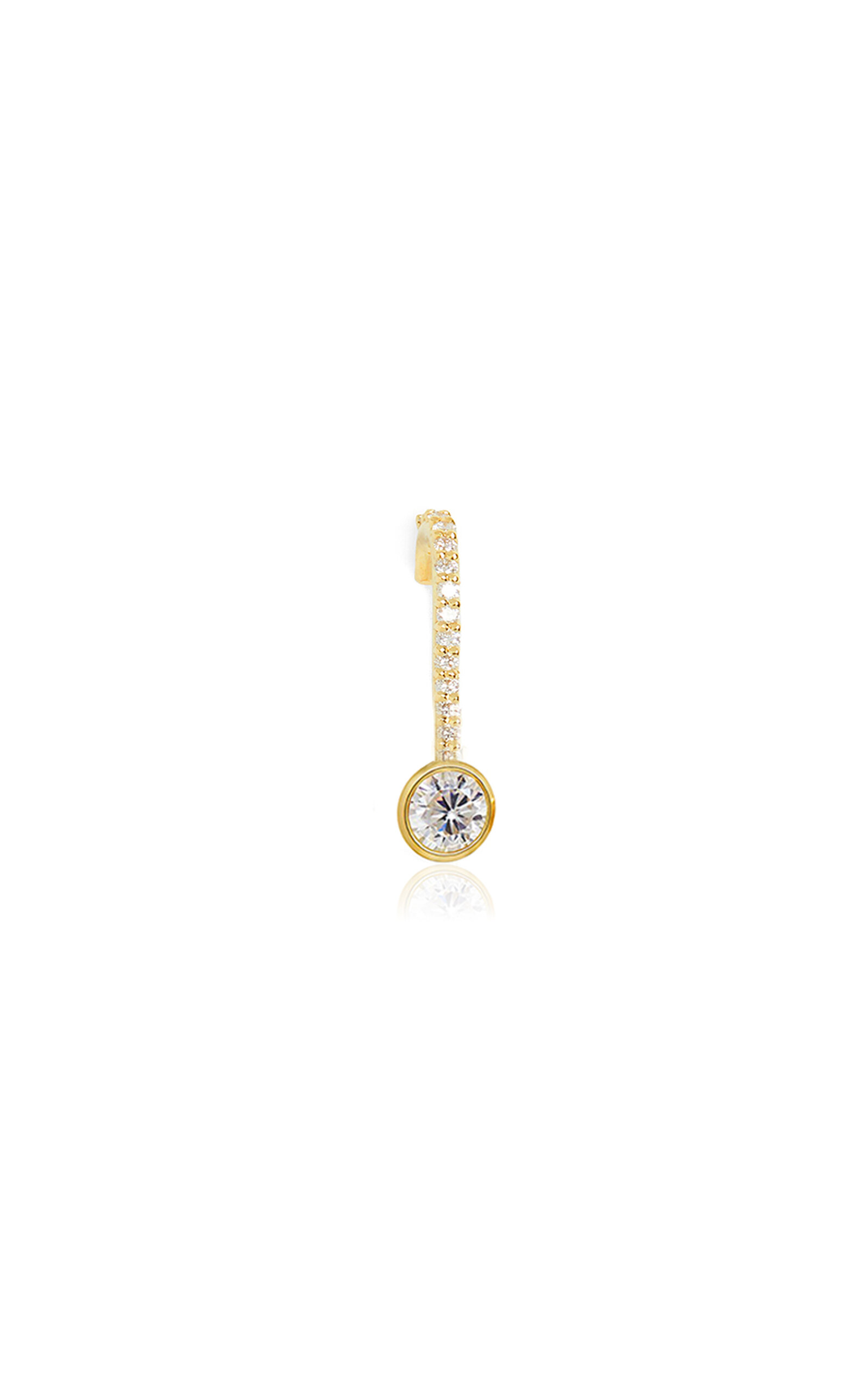 Oasis Pavé 18K Yellow Gold Diamond Single Earring