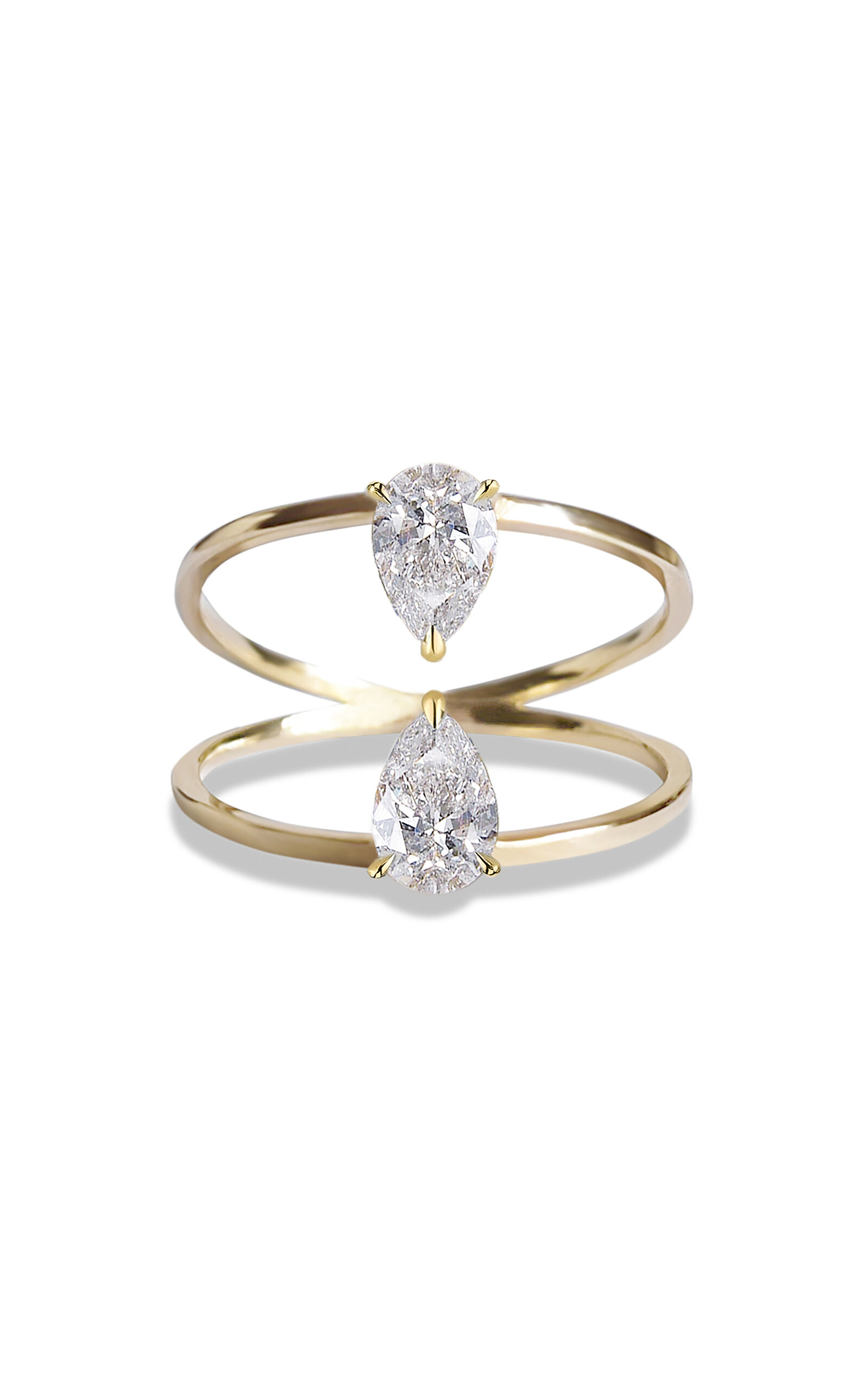 Pear Duét 18K Yellow Gold Diamond Ring