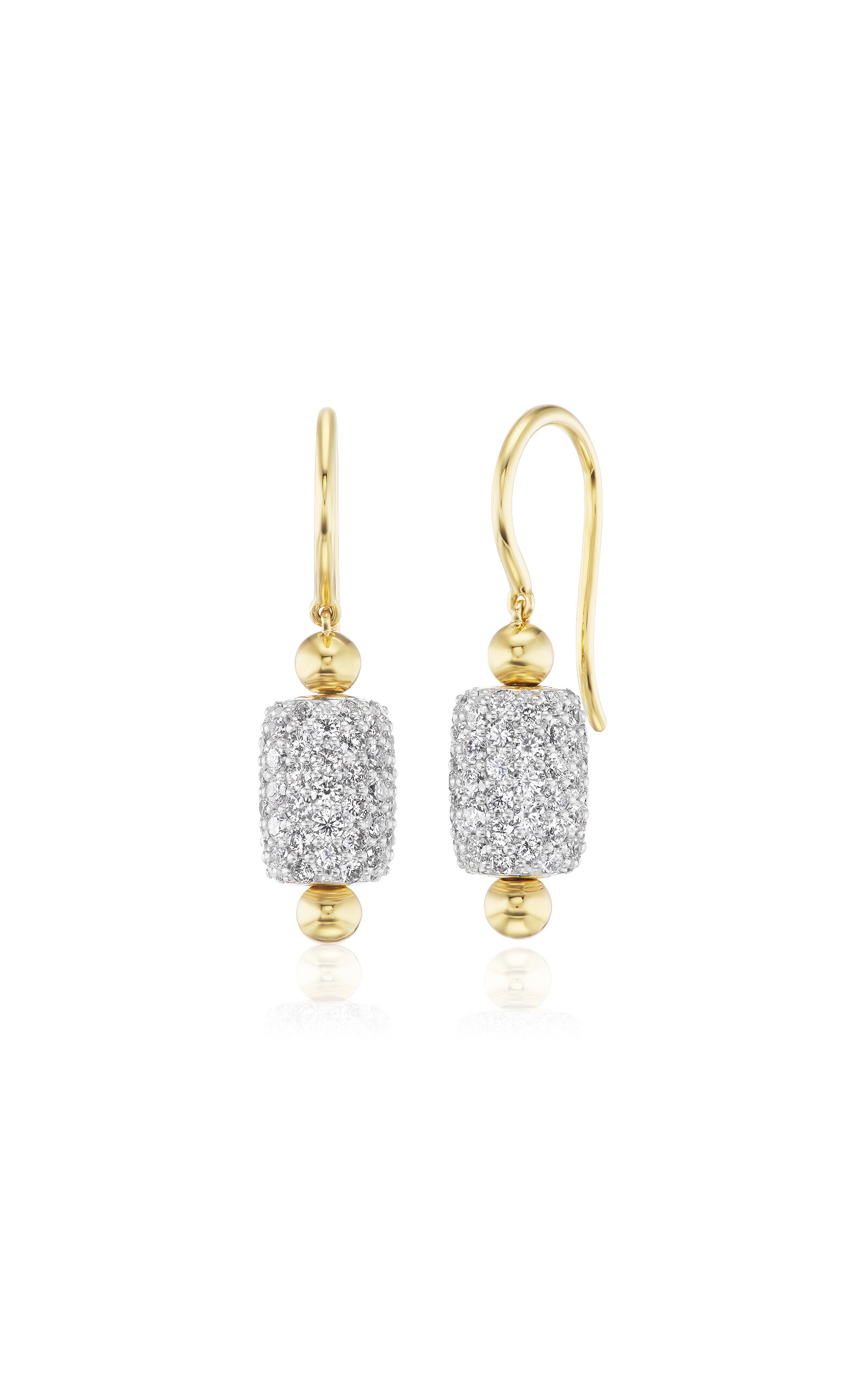 18K Yellow Golf Diamond Drop Earrings