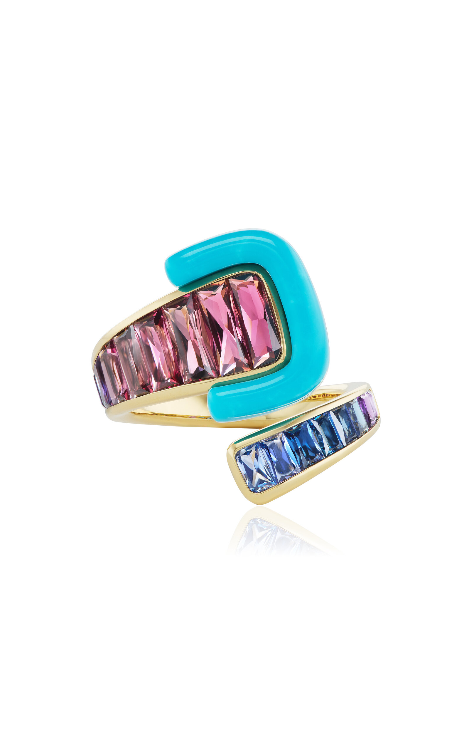 Buckle 18K Yellow Gold Multi-Stone Ring