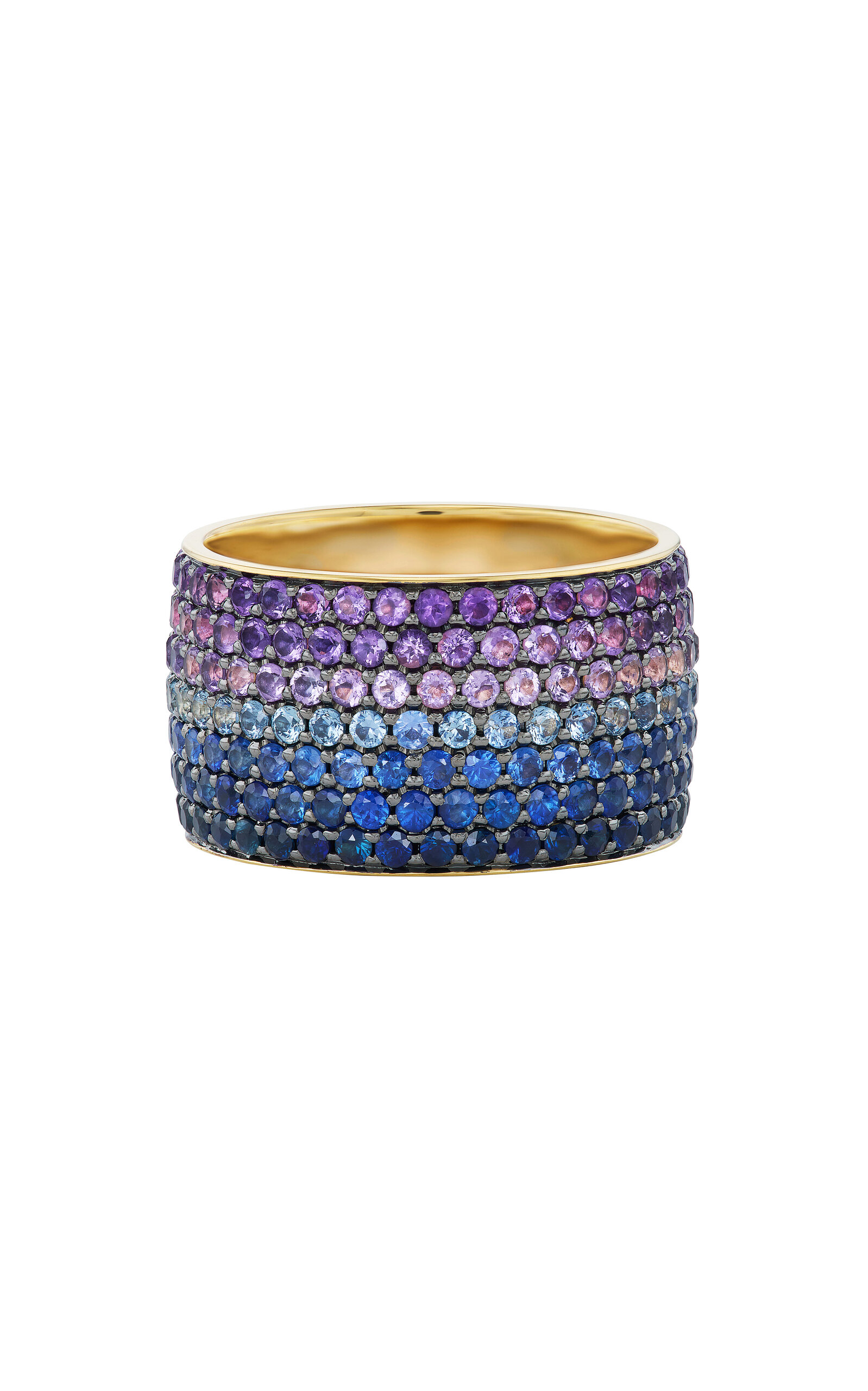 Midnight Ombre 18K Yellow Gold Sapphire And Amethyst Ring