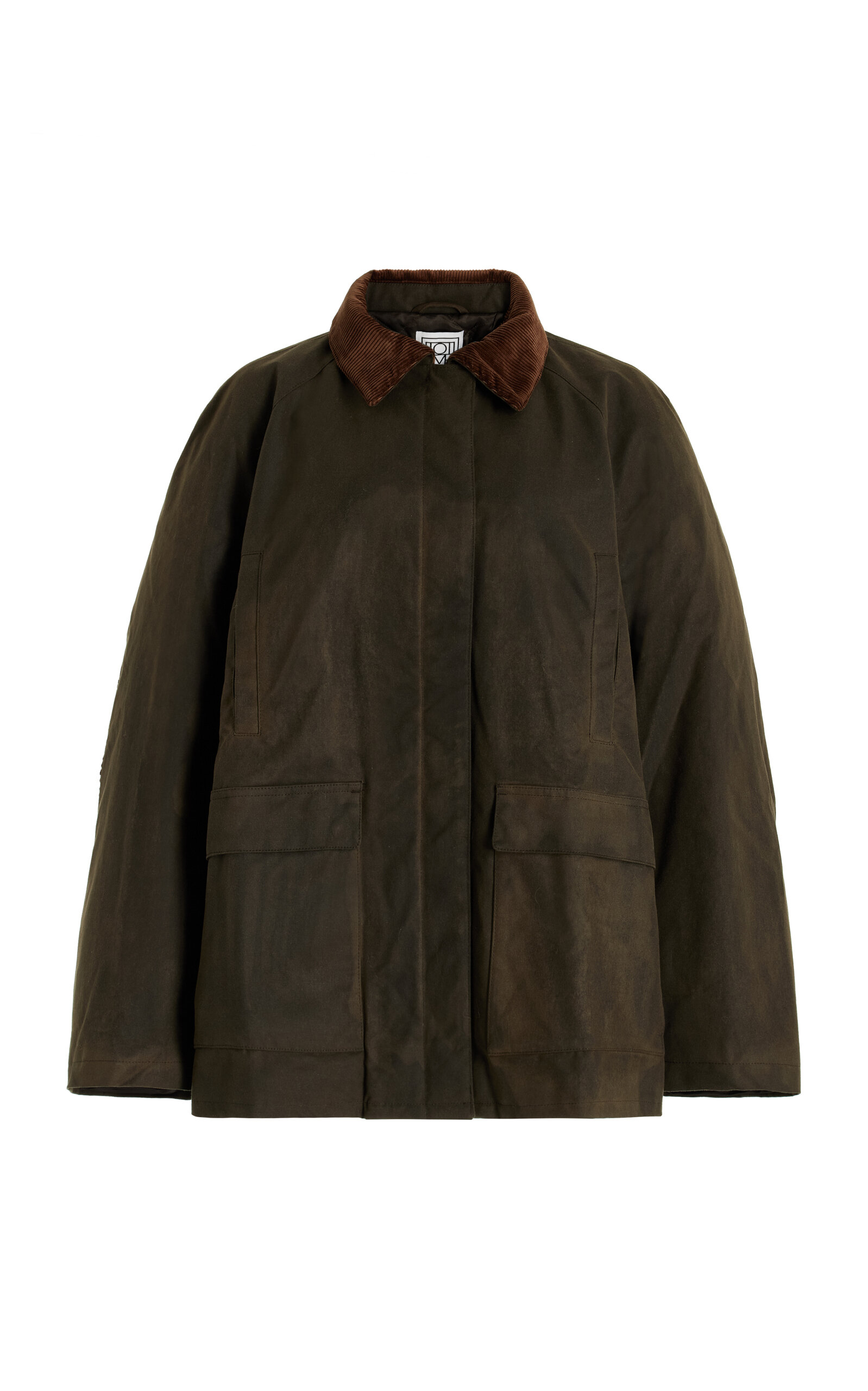 Shop Totême Country Cotton Jacket In Green