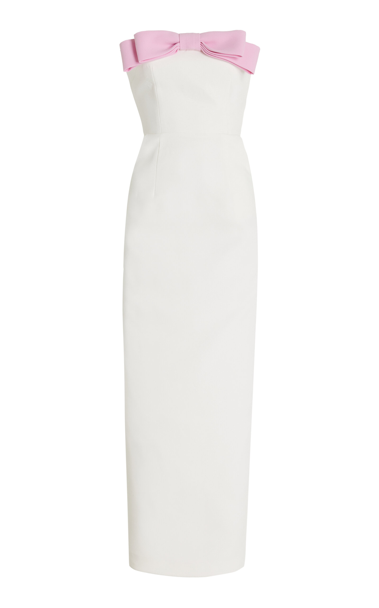 Exclusive Eléa Bow-Detailed Crepe Strapless Maxi Dress