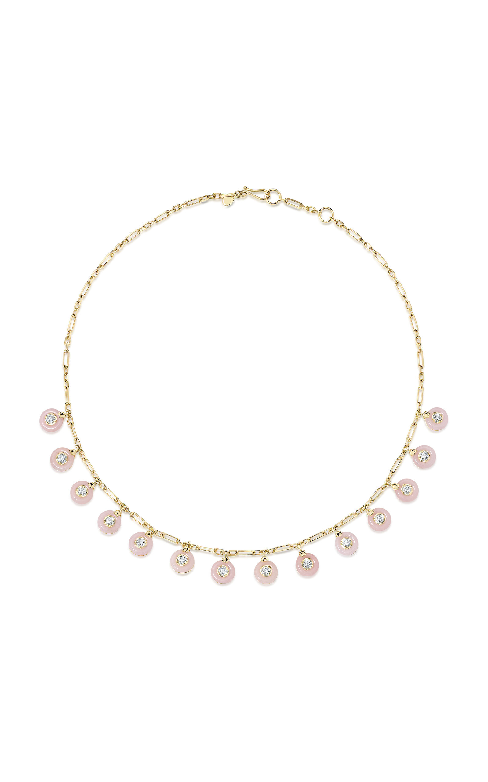 Sauer 7 Chakras 18k Yellow Gold Multi-stone Necklace In Pink