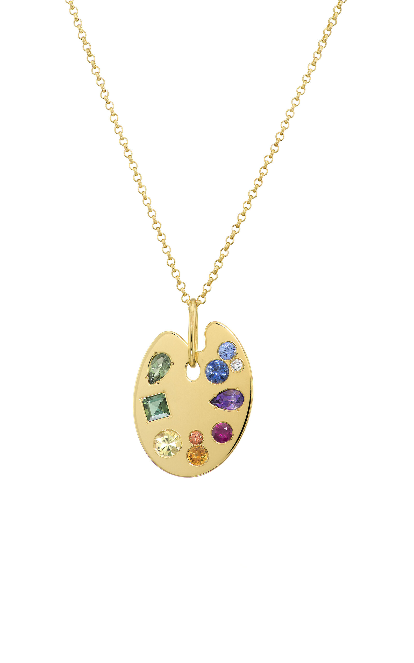 Sauer Palette 18k Yellow Gold Multi-stone Necklace