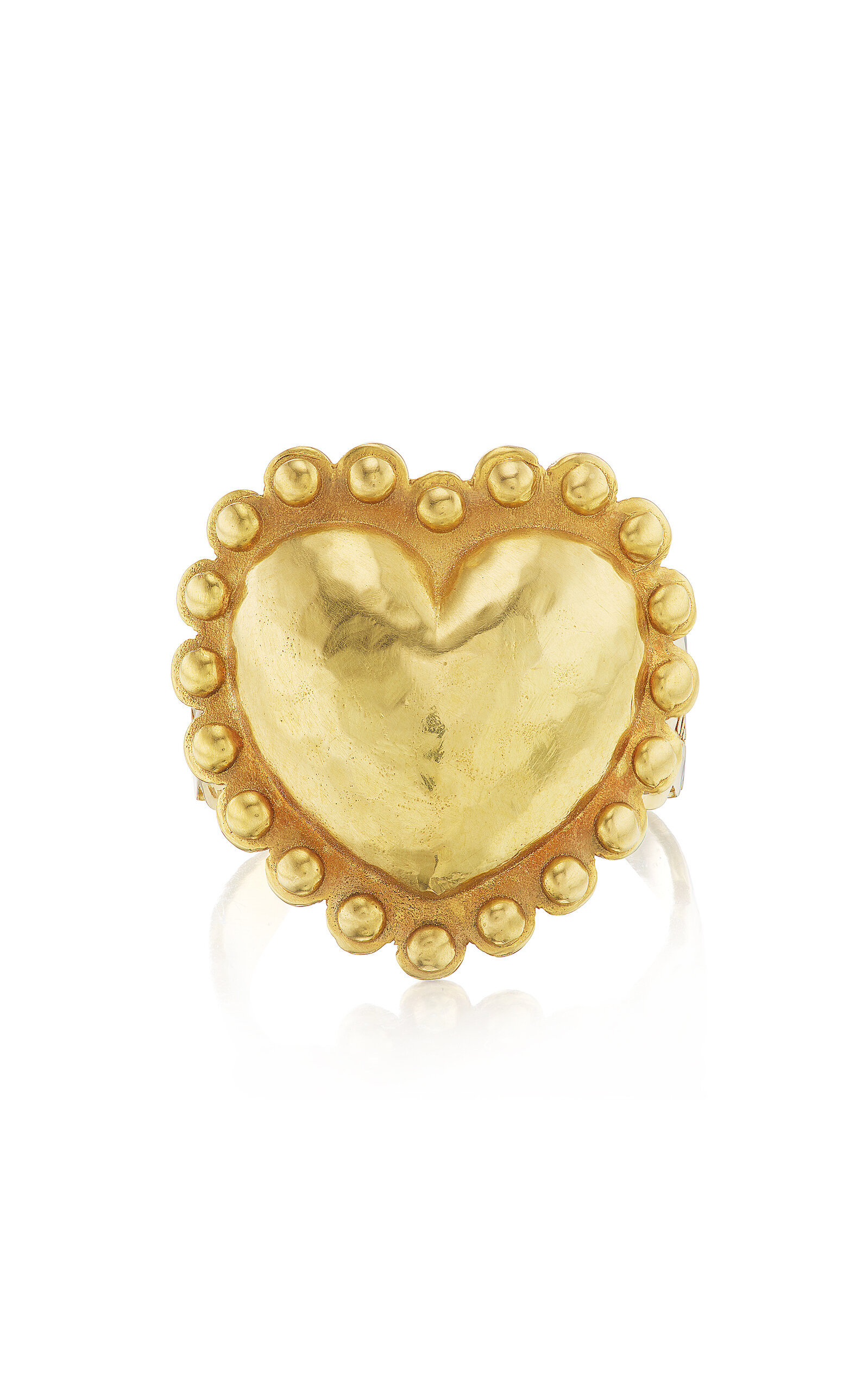 18k Yellow Gold Native American Design Heart Ring