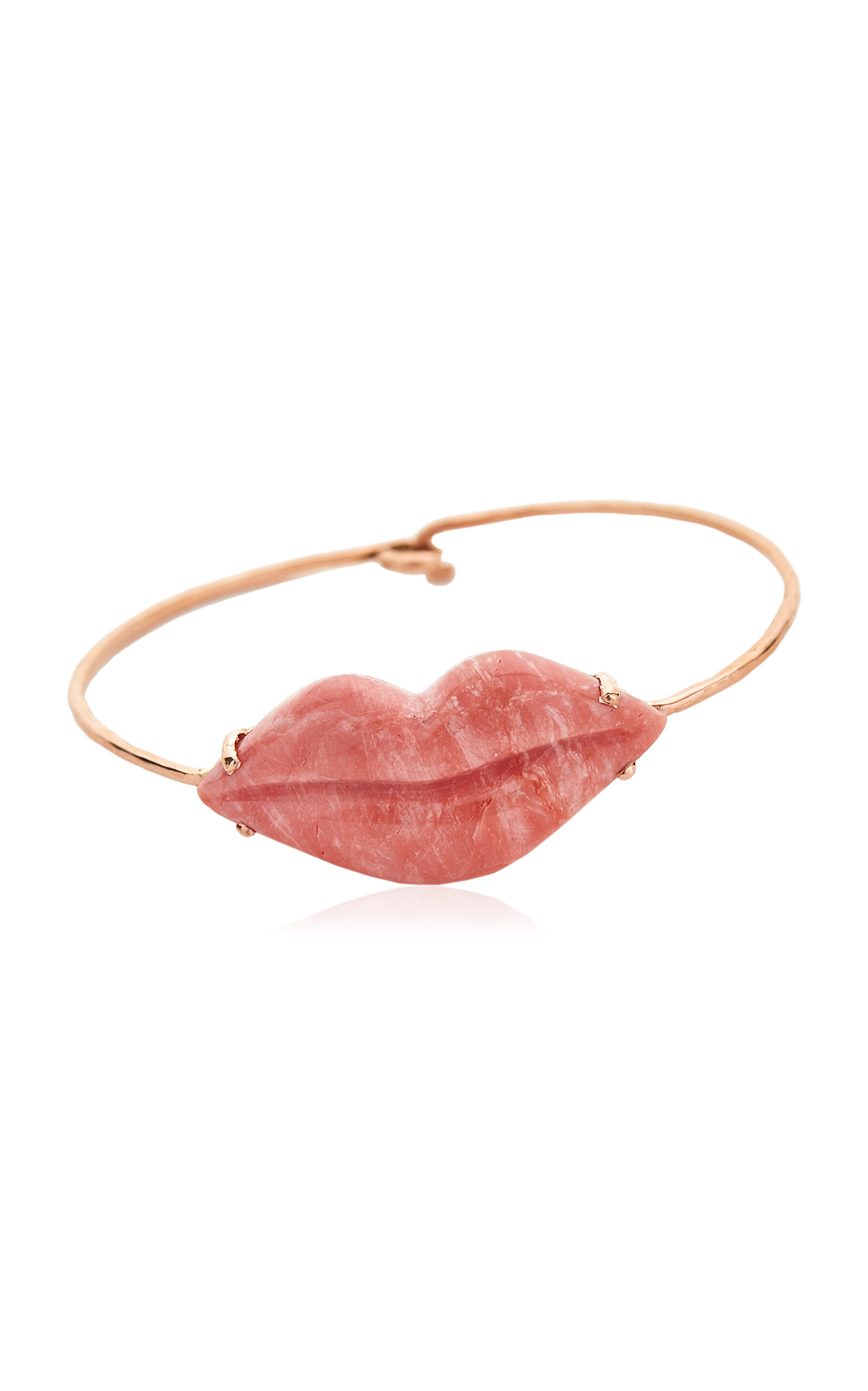 18k Yellow Gold Pink Opal Lips Bracelet