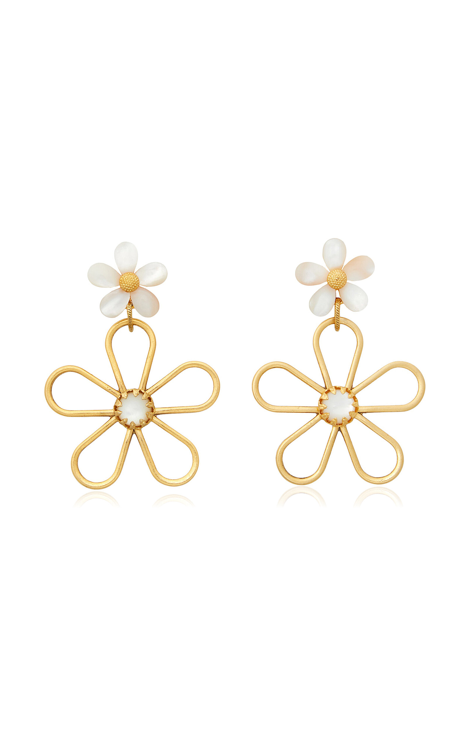 Shop Brinker & Eliza Marigold 24k Gold-plated Mother Of Pearl Earrings