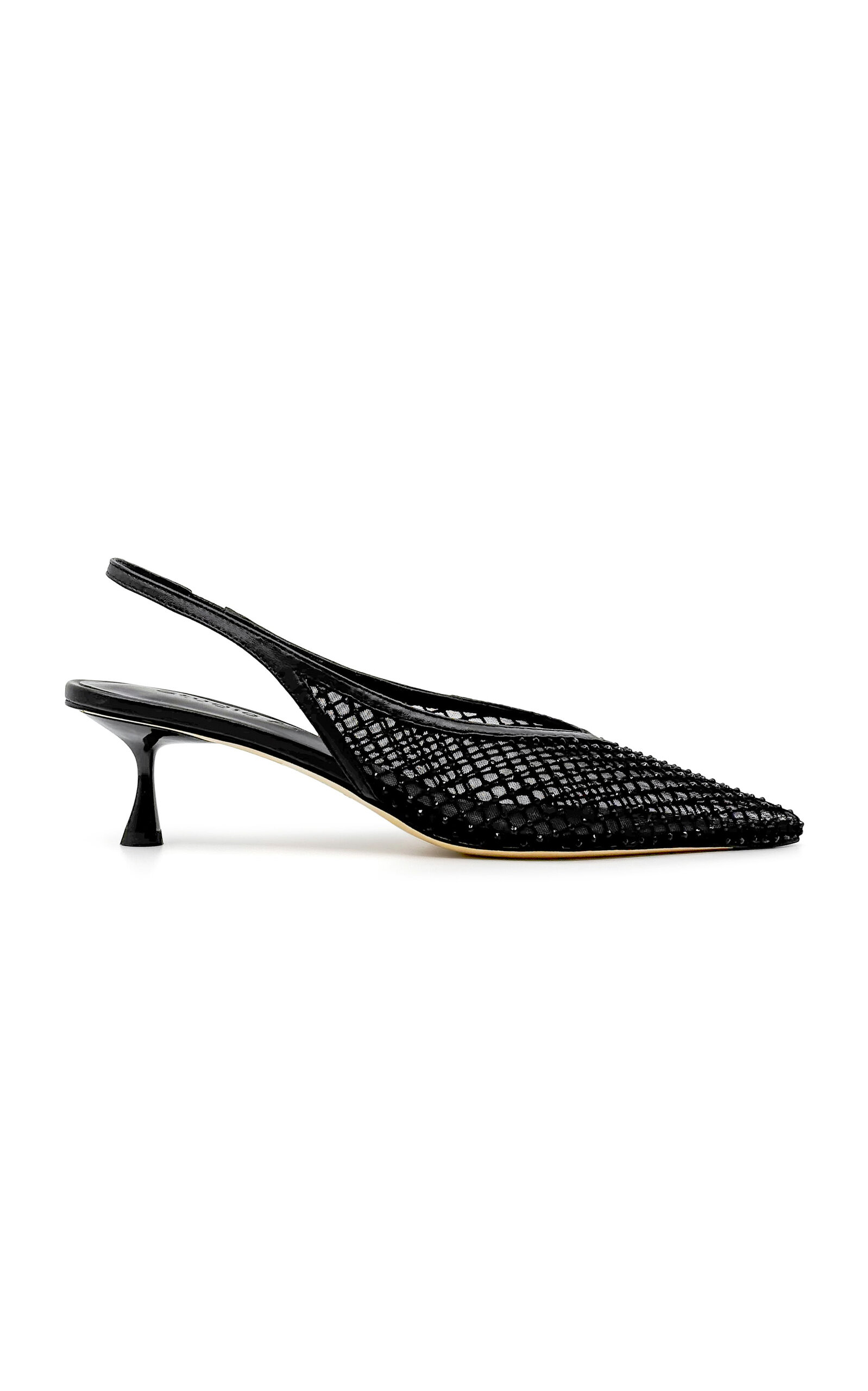 Shop Studio Amelia Razor Crystal-mesh Slingback Pumps In Black