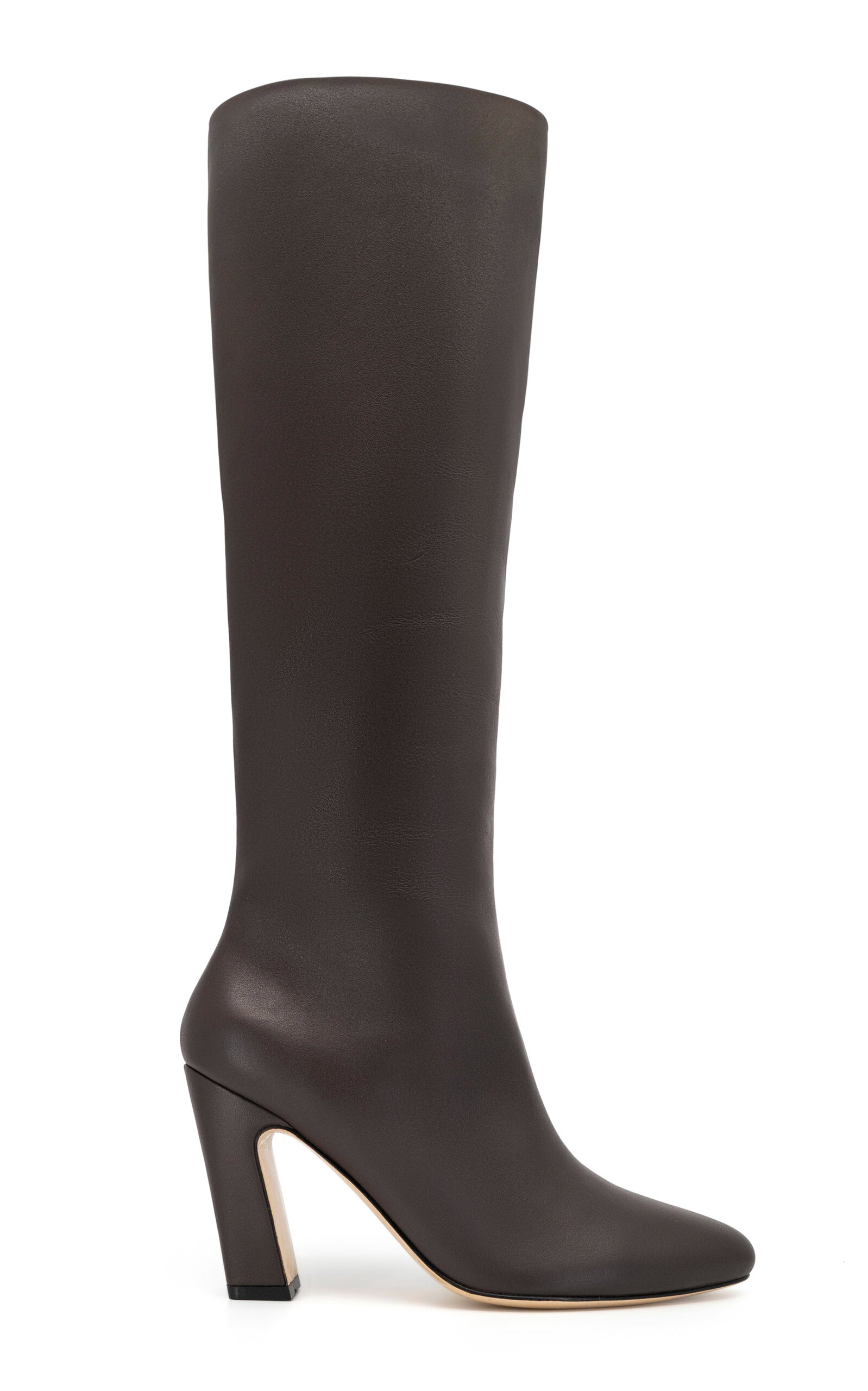 Shop Studio Amelia Cassidy Leather Knee Boots In Brown