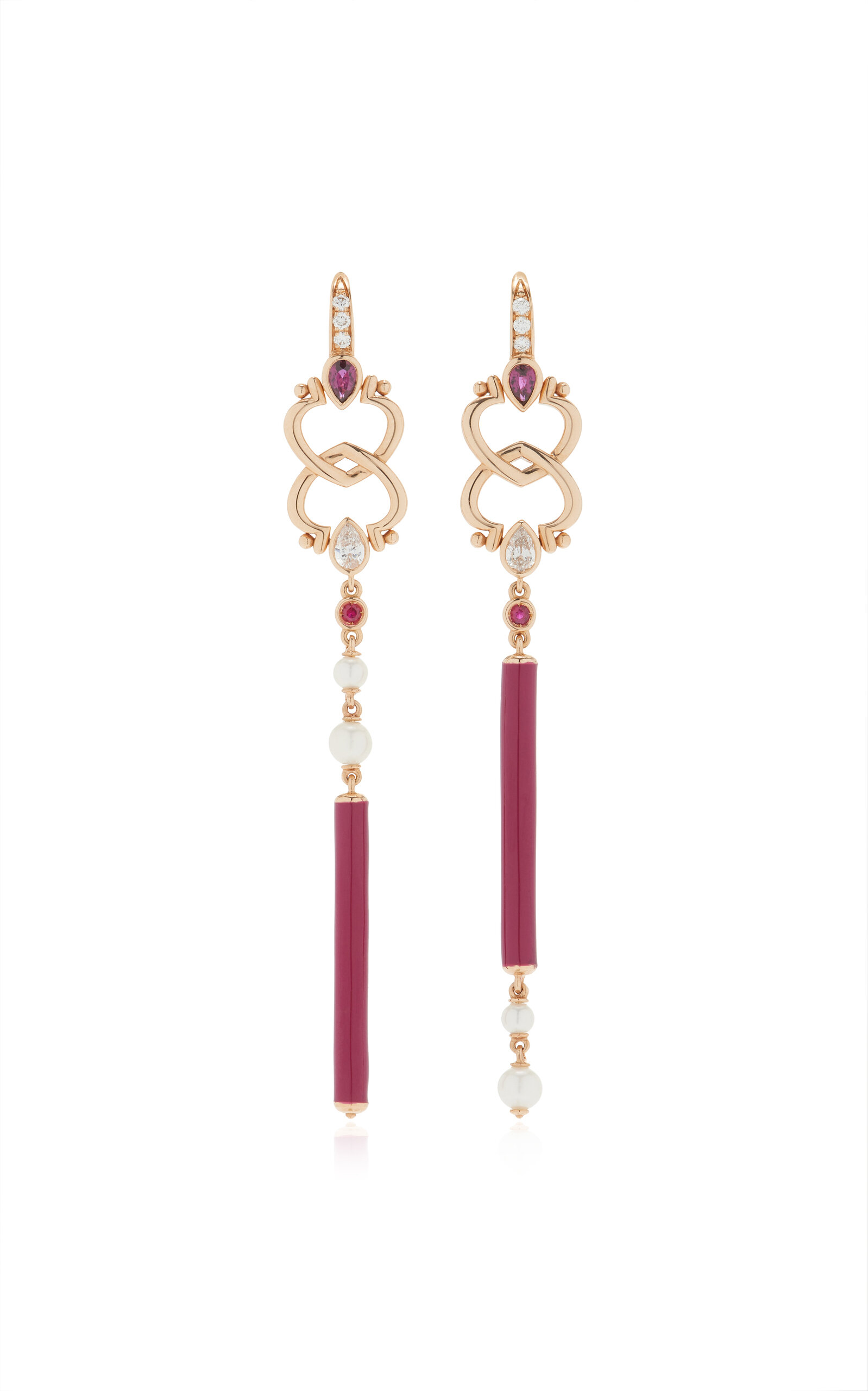 Love Handles 18K Rose Gold Multi-Stone Earrings