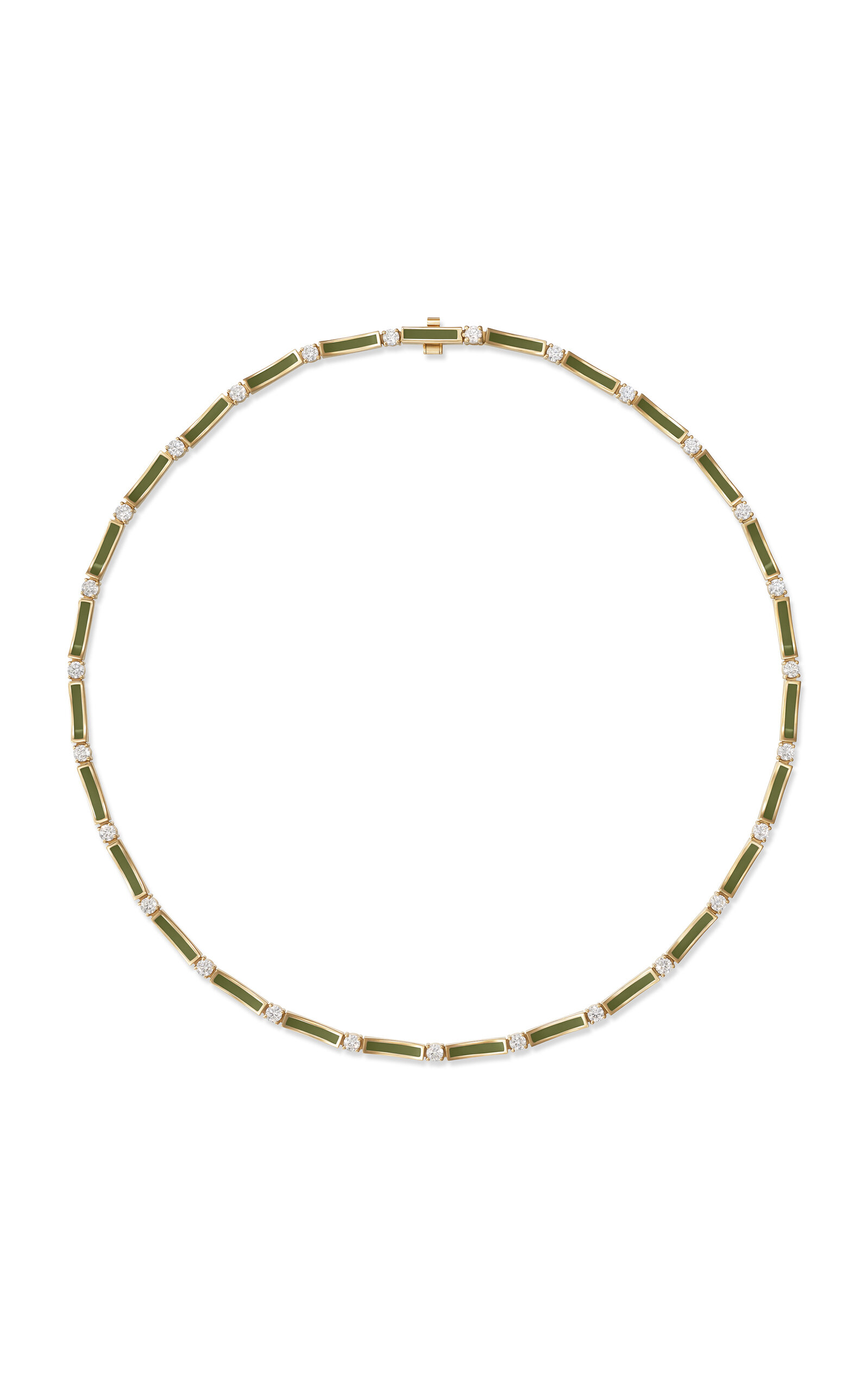 Honey Enameled 18K Yellow Gold Diamond Necklace